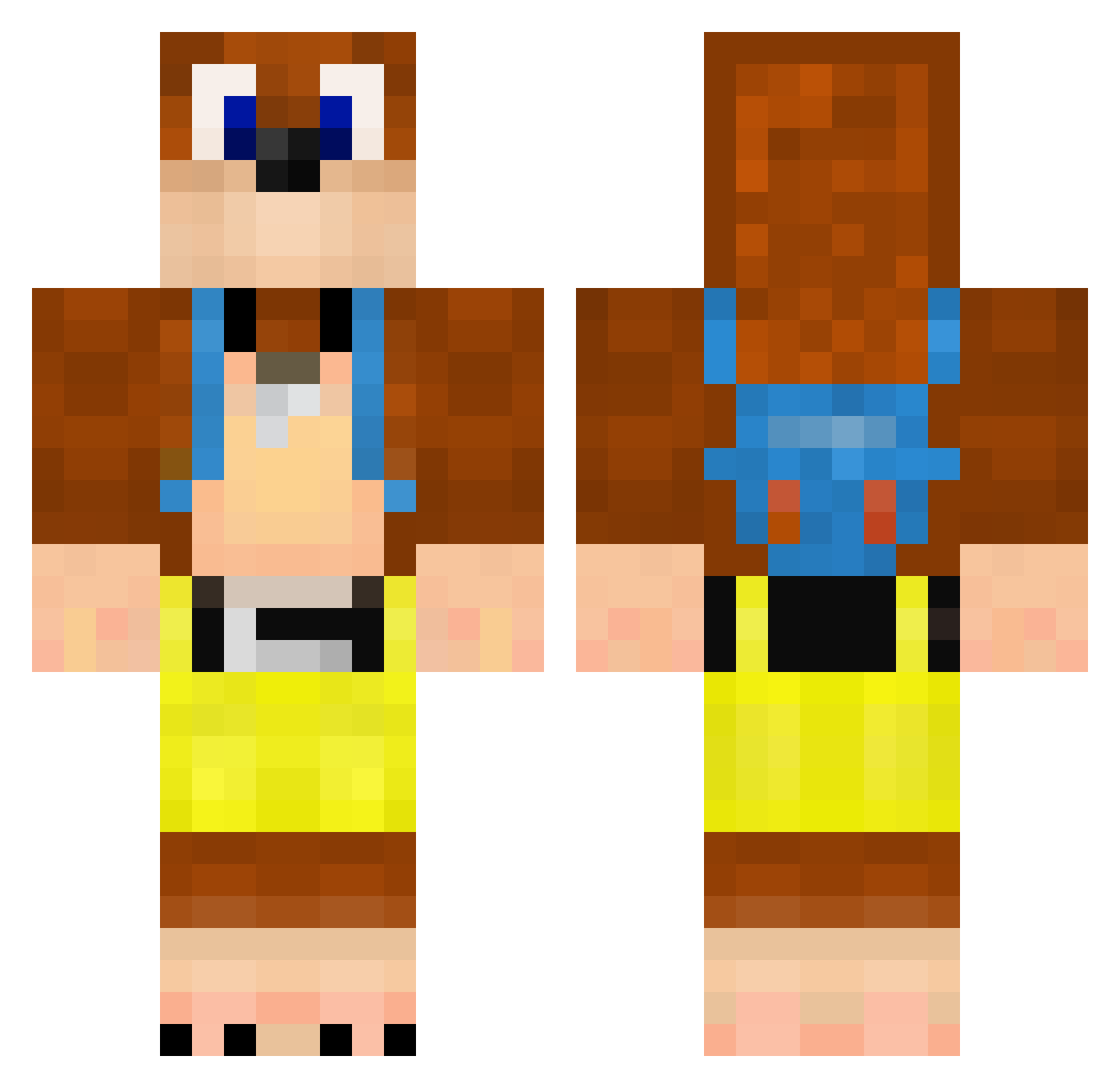 BasicBadger4 Minecraft skin, front and back view