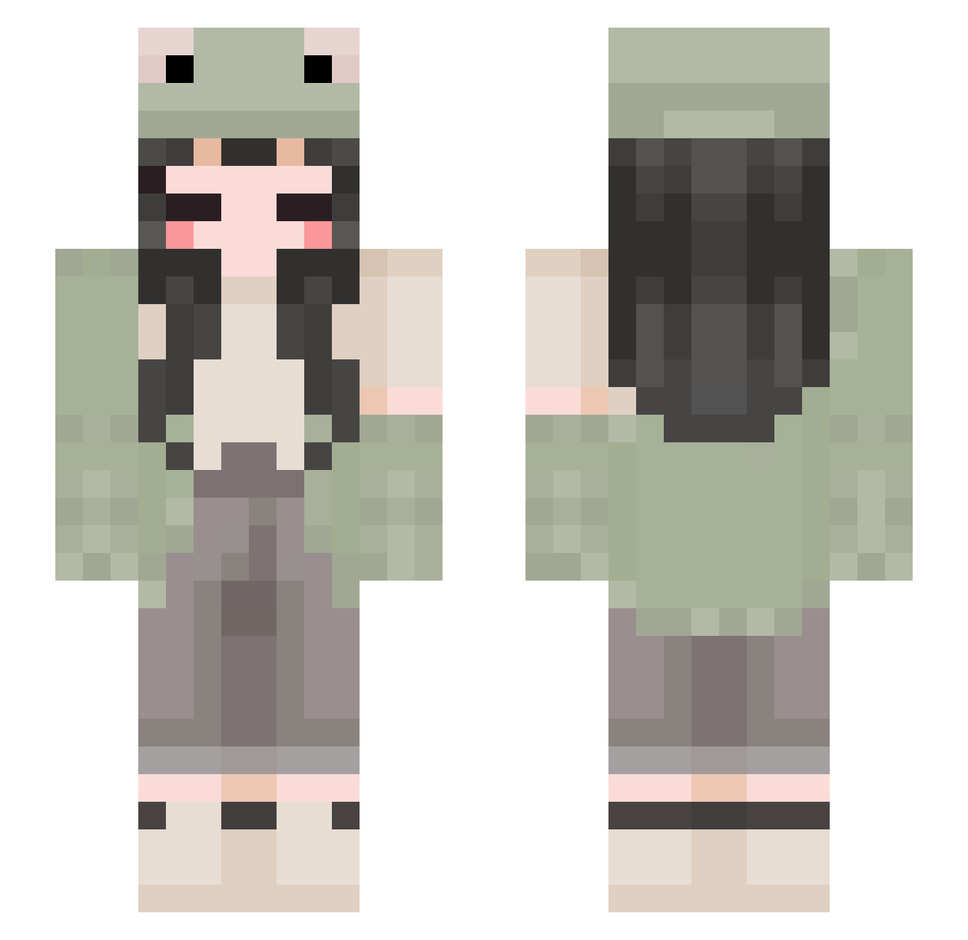 Inobel Minecraft skin, front and back view