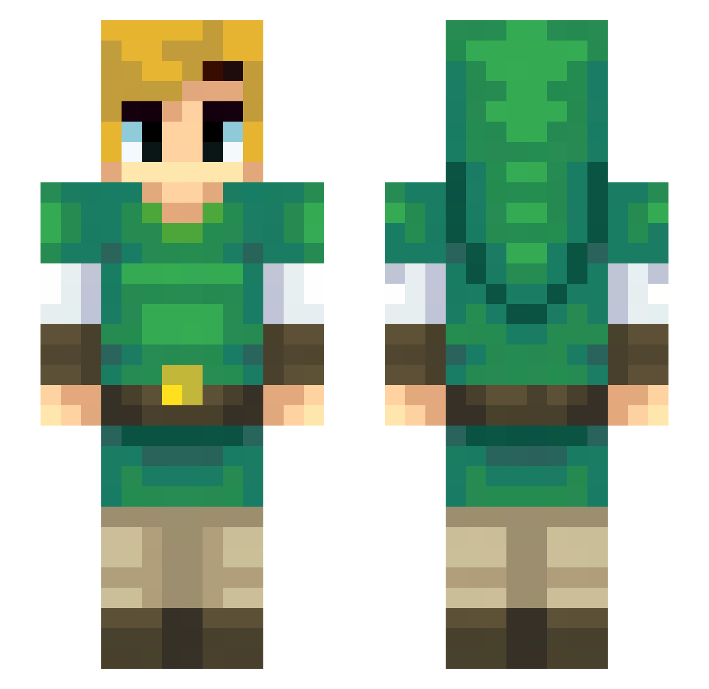 WandyCamera Minecraft skin, front and back view