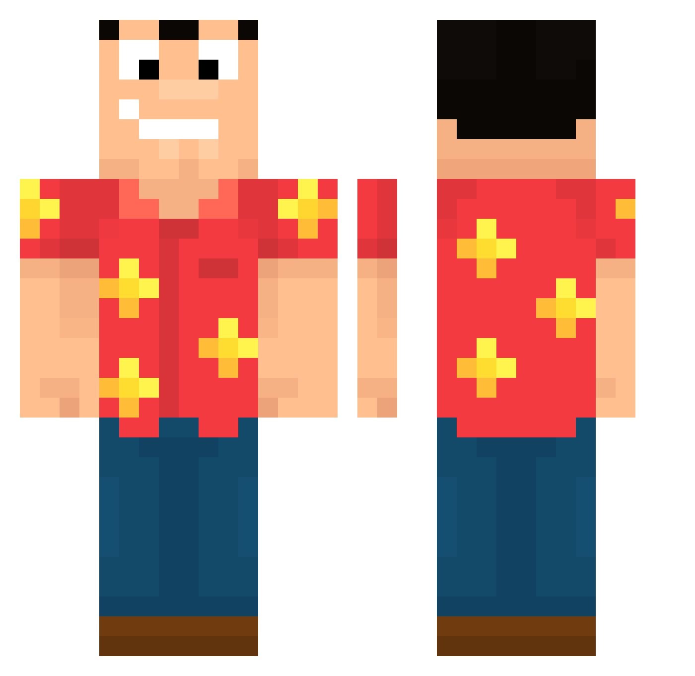 mmyinhe Minecraft skin, front and back view