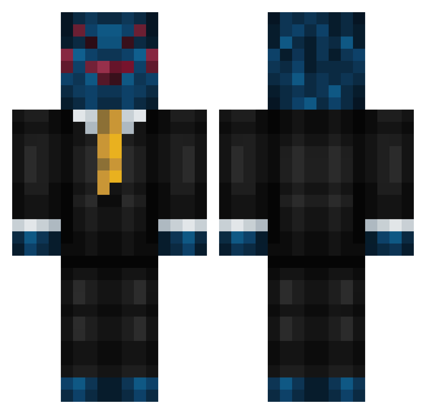 Road Minecraft skin, front and back view
