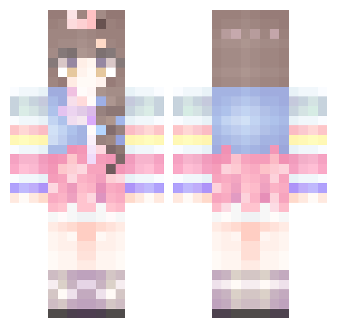 Plo_p Minecraft skin, front and back view