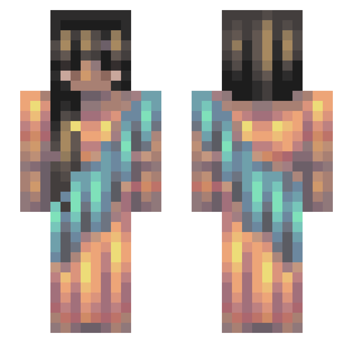 mxriinu Minecraft skin, front and back view