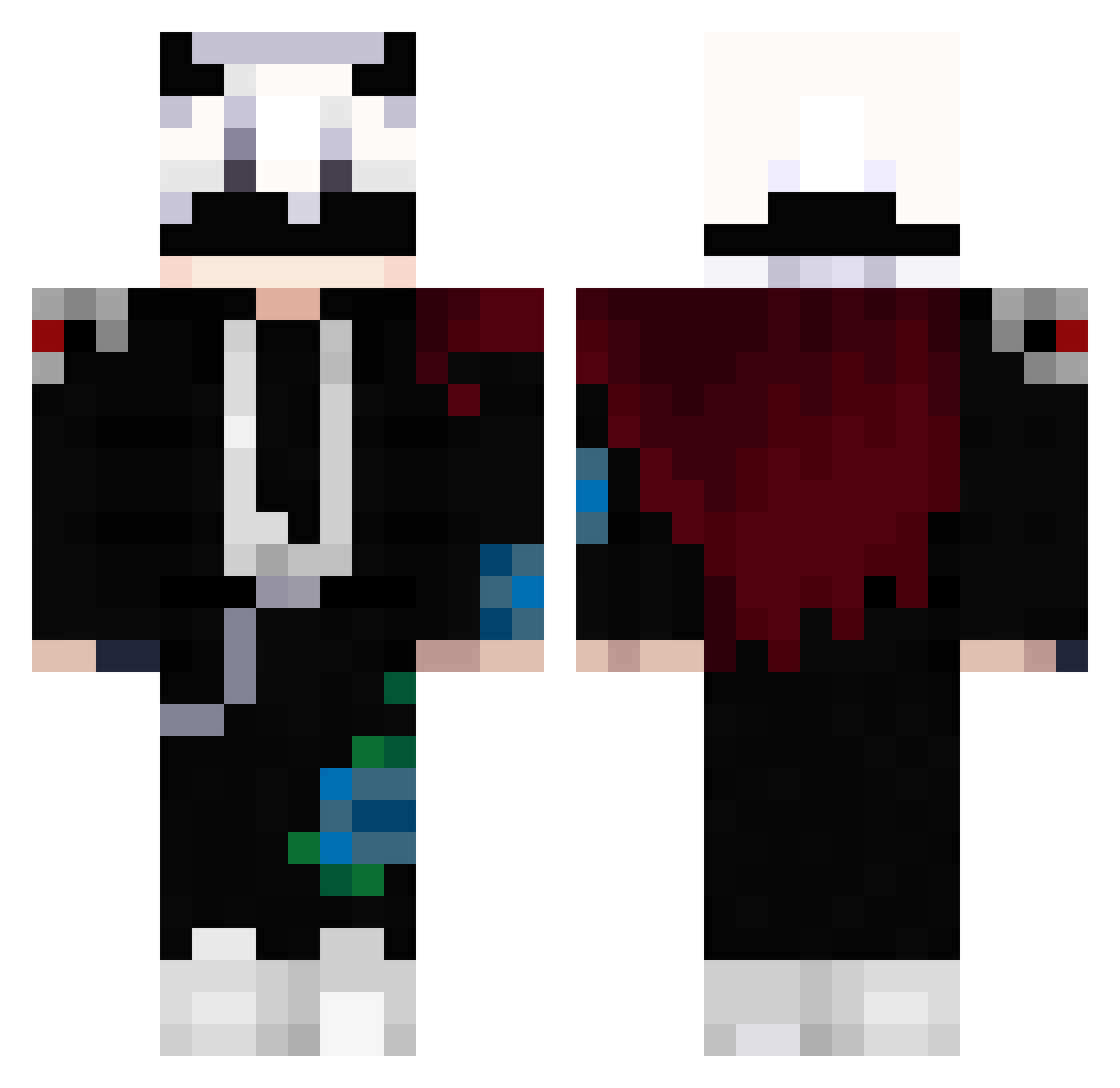 Qiwgeq8 Minecraft skin, front and back view