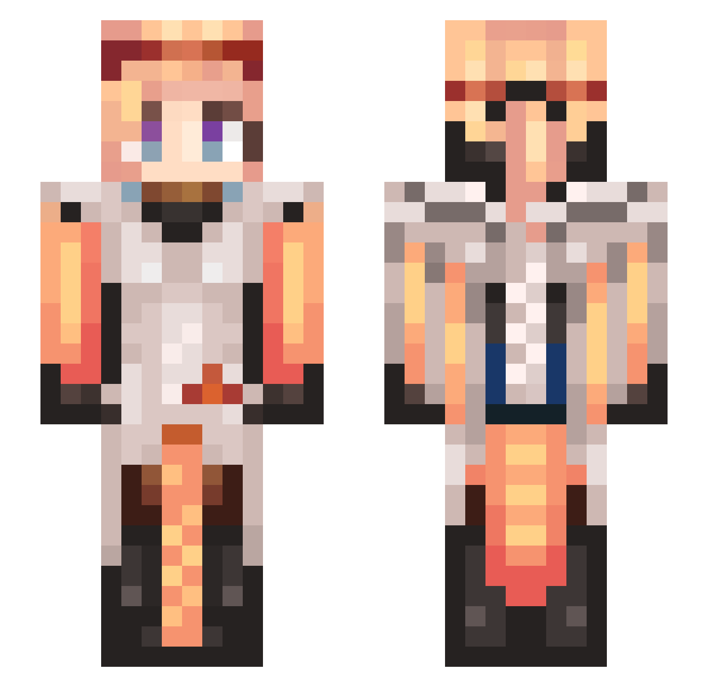 JulesAyK Minecraft skin, front and back view