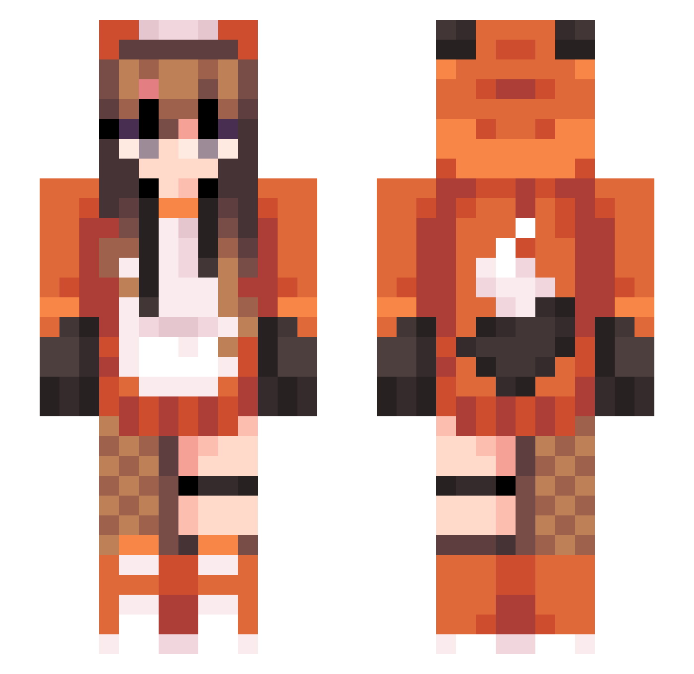 NOTJAZMINEE Minecraft skin, front and back view