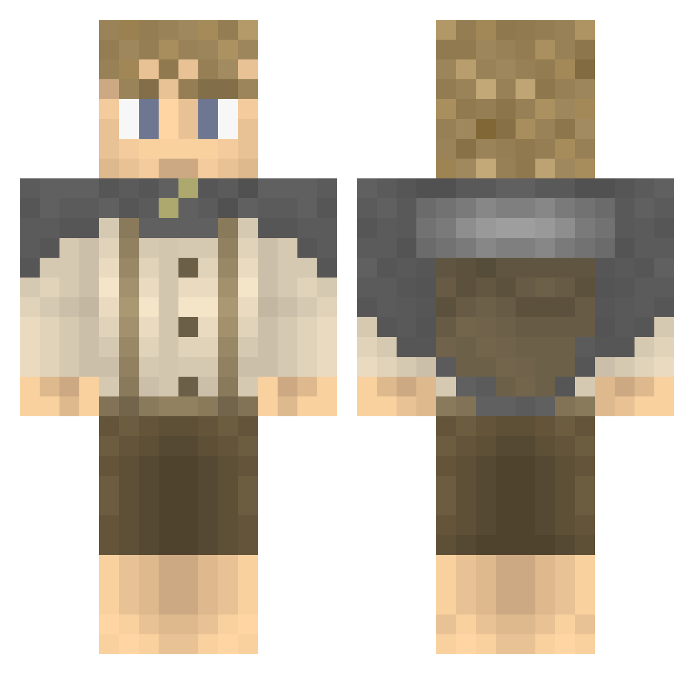 CartonPoete Minecraft skin, front and back view