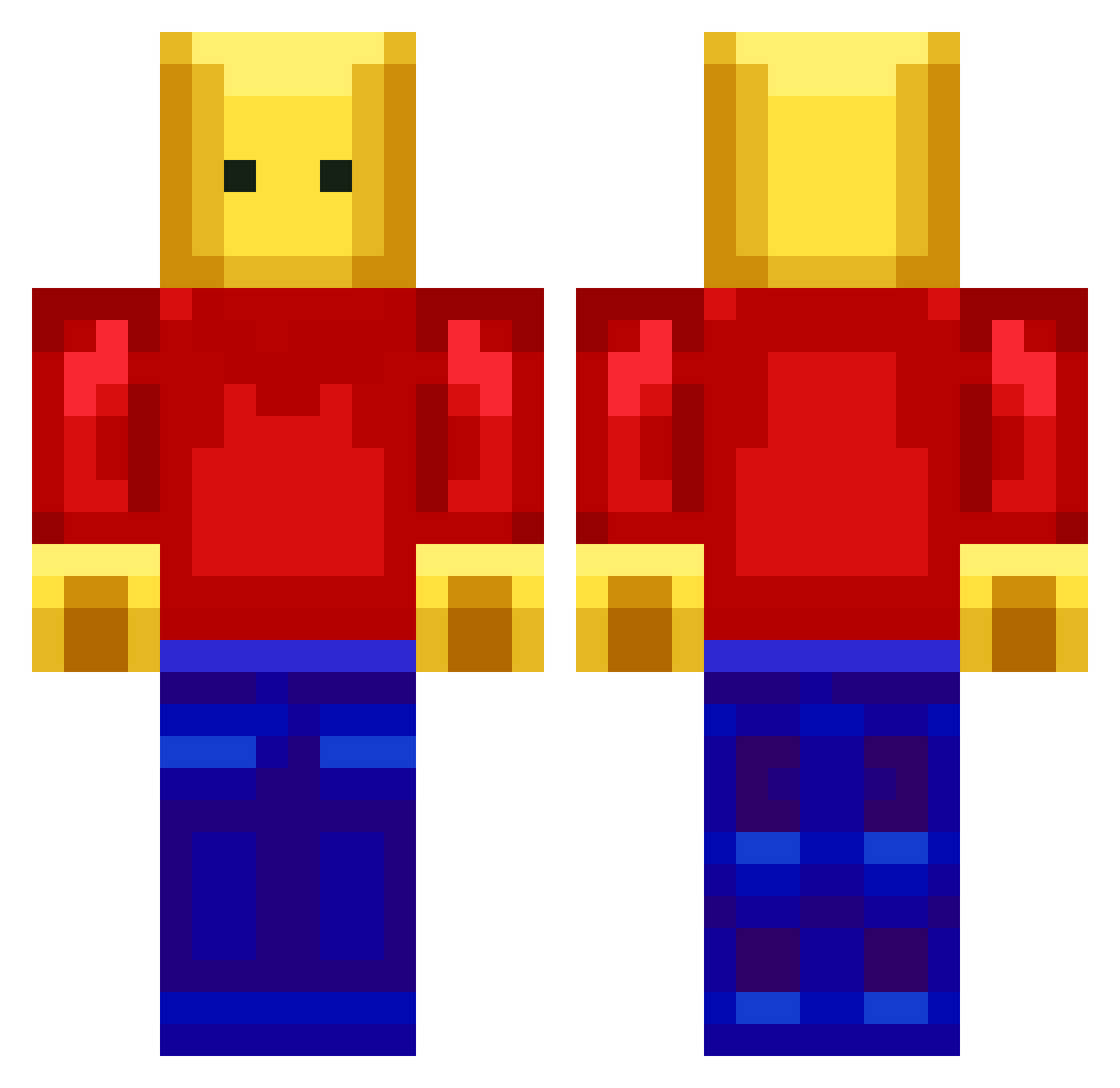Nintendo_Switch Minecraft skin, front and back view