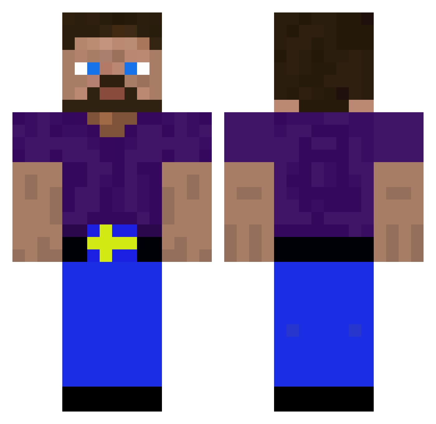 Thaiitaniic Minecraft skin, front and back view