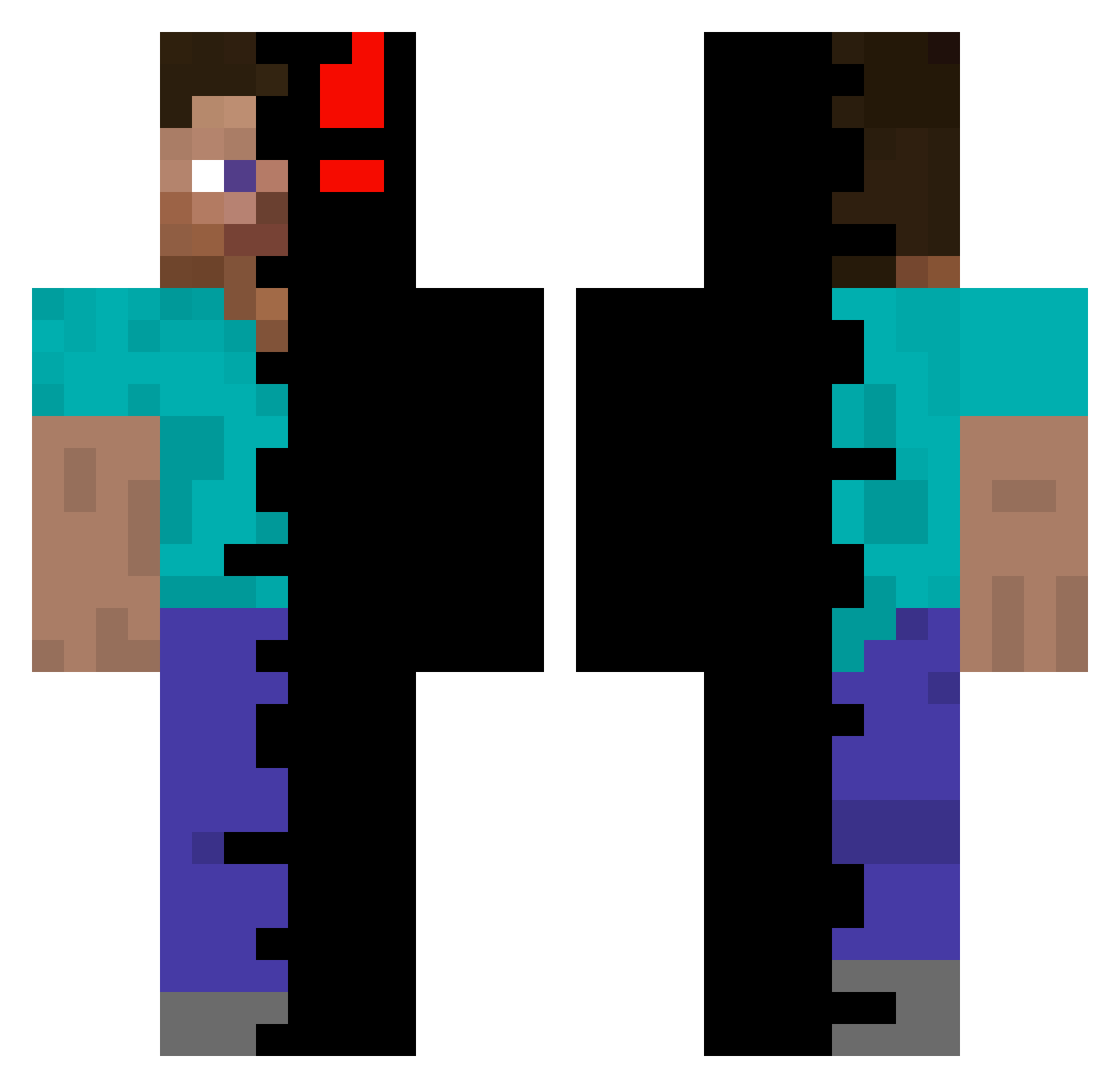 Dreamer2300 Minecraft skin, front and back view