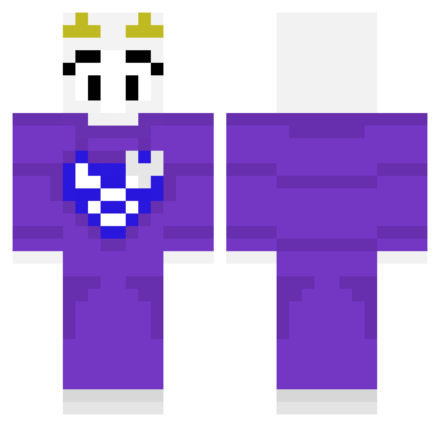Rova61 Minecraft skin, front and back view