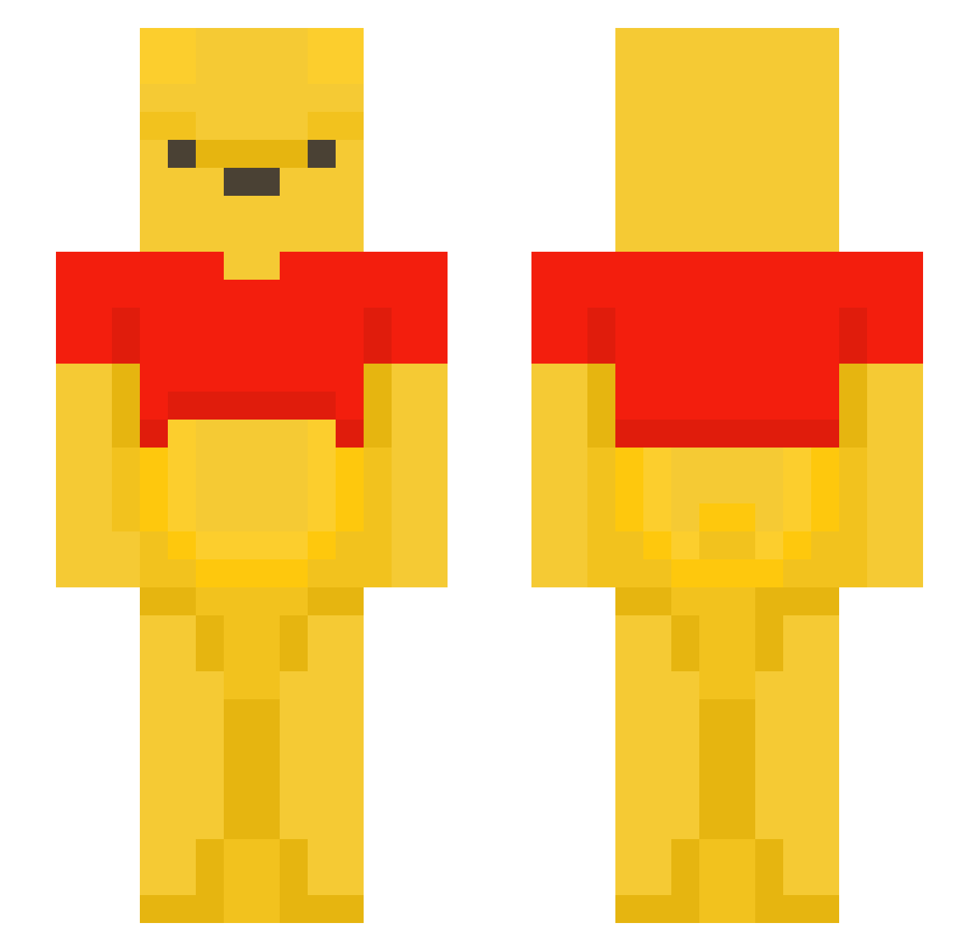 Polikol Minecraft skin, front and back view