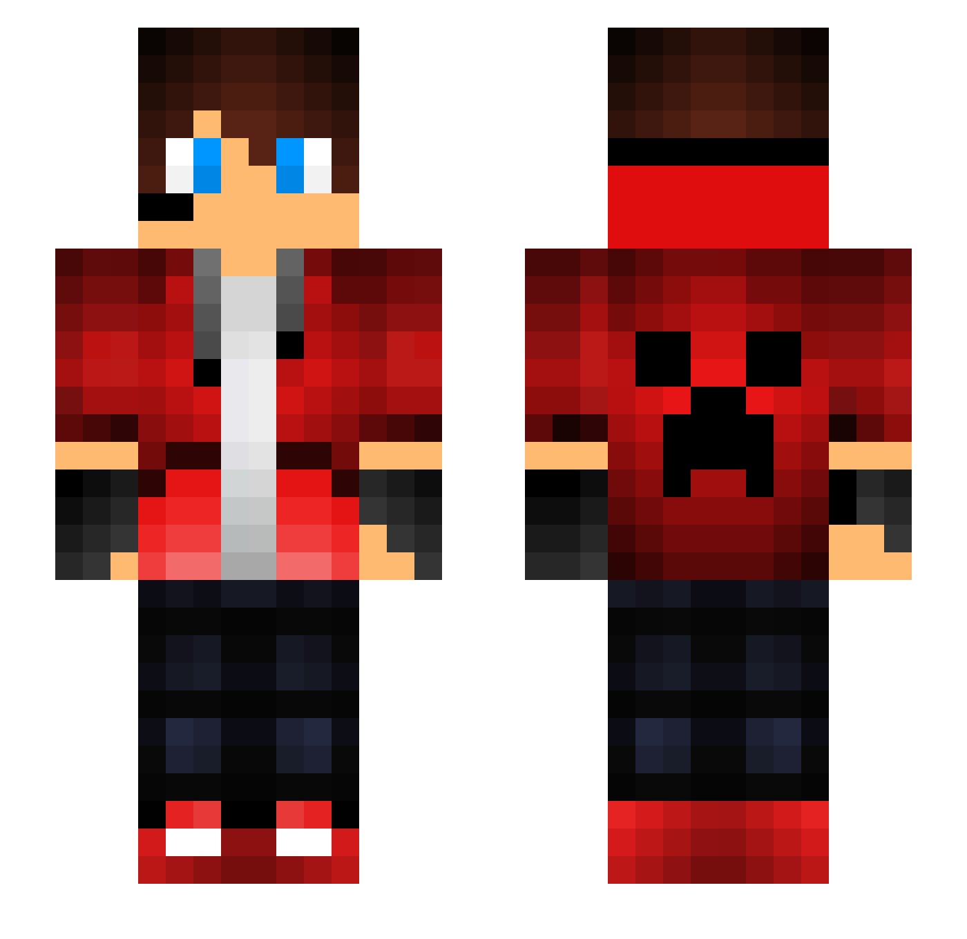 lavalliere Minecraft skin, front and back view