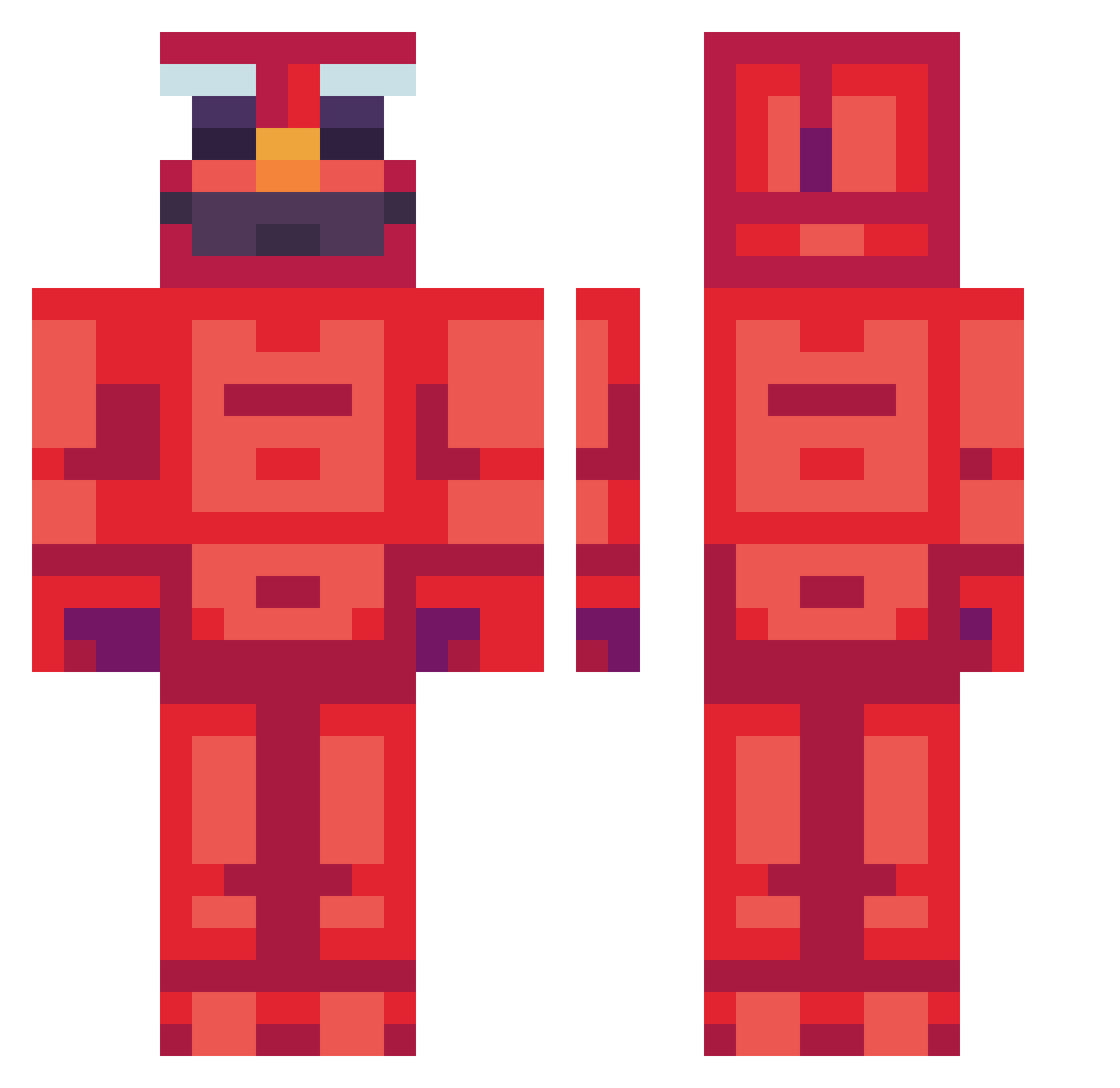 Tolunay Minecraft skin, front and back view
