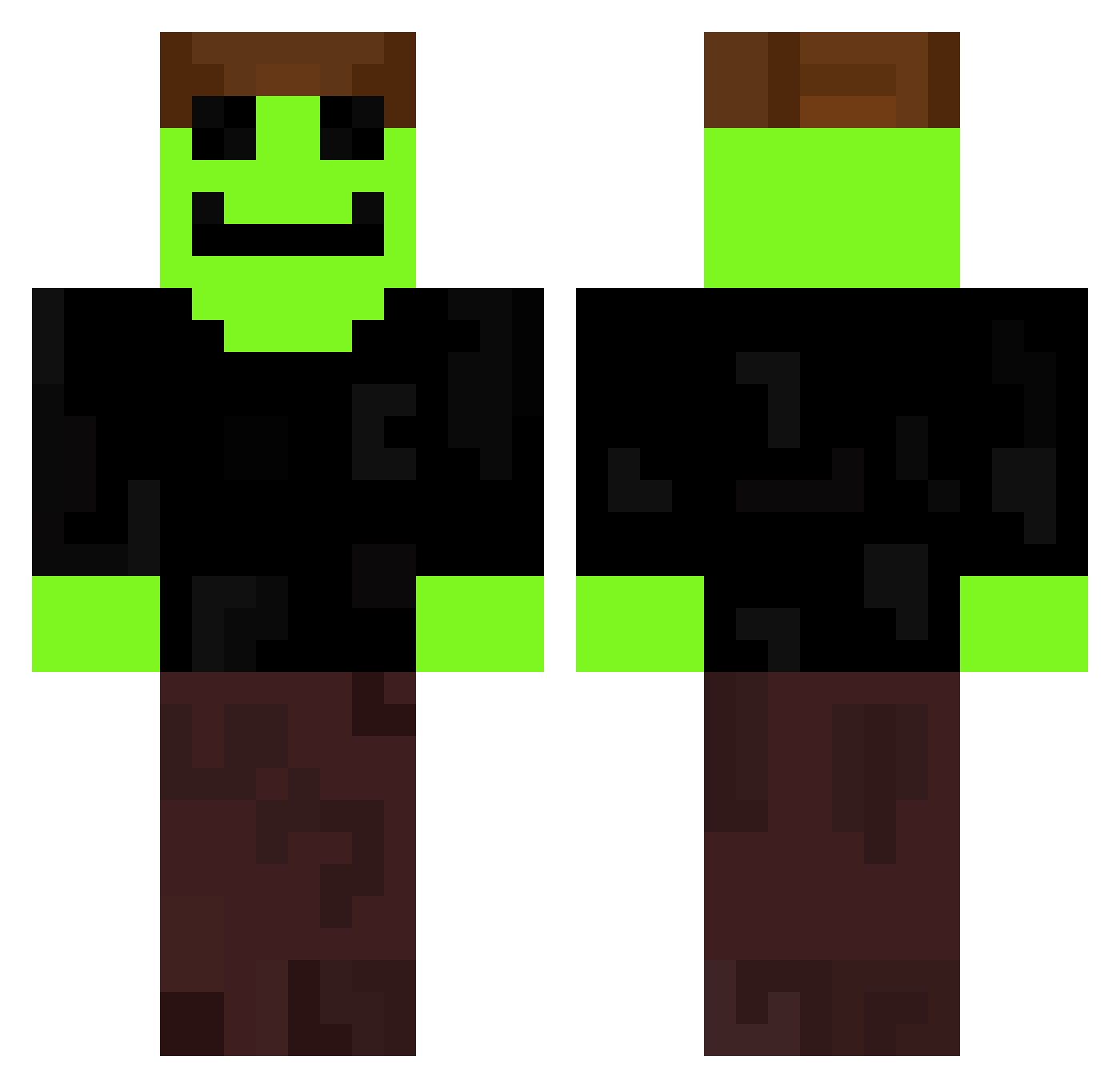 syperpotato2 Minecraft skin, front and back view