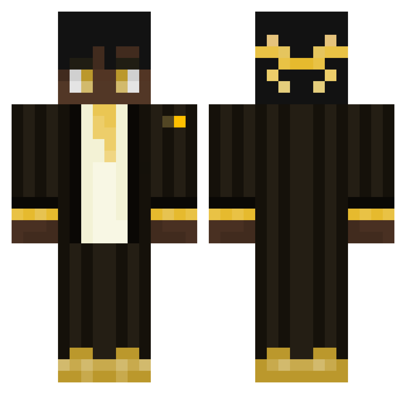 VictoriusMC Minecraft skin, front and back view