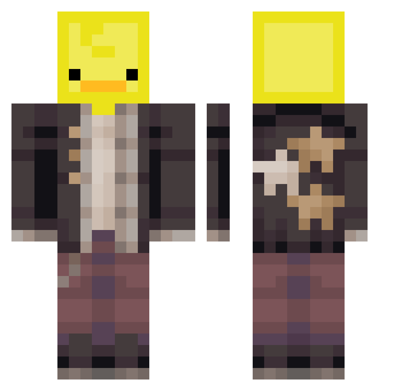 master_typo Minecraft skin, front and back view