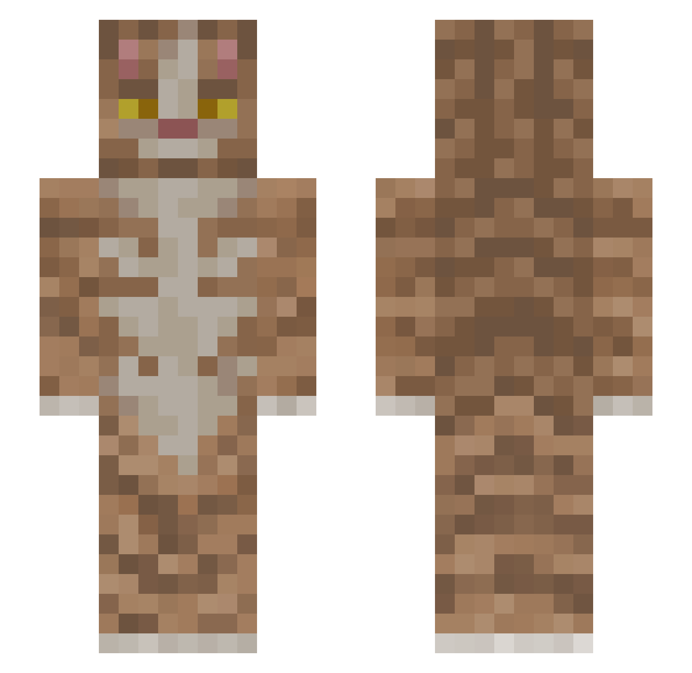 Sabriniks Minecraft skin, front and back view