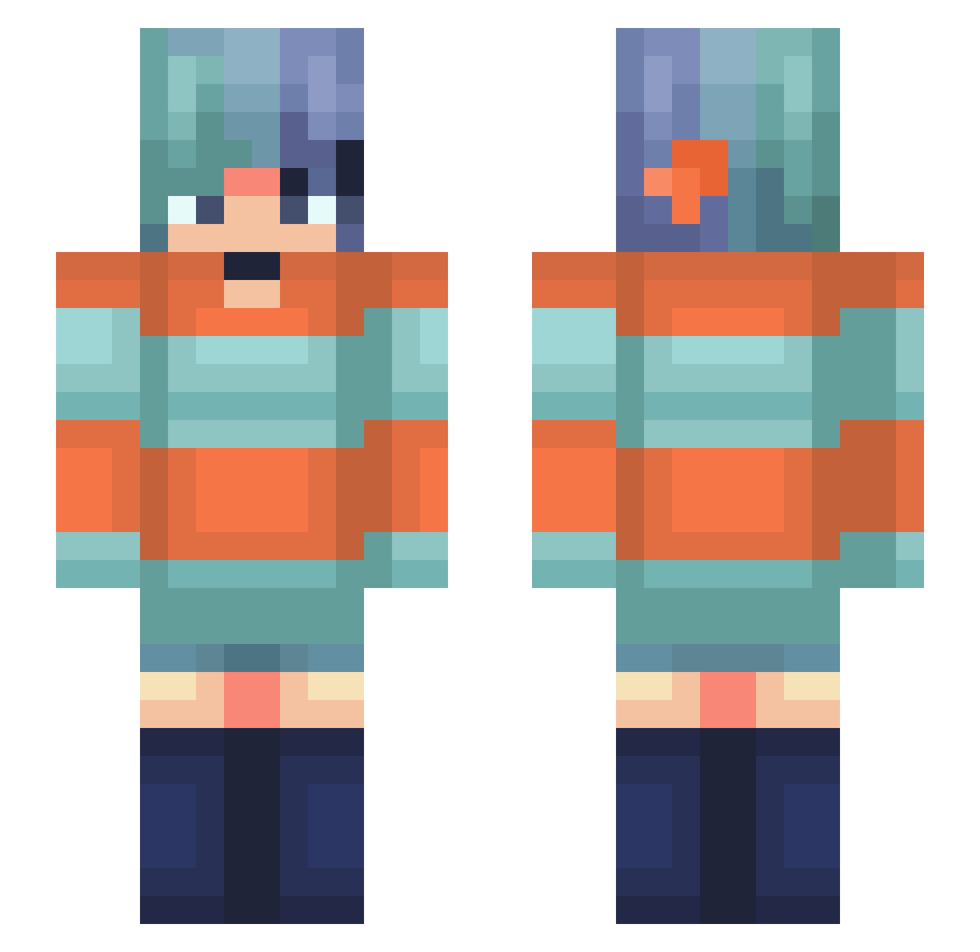 kingsquid8 Minecraft skin, front and back view