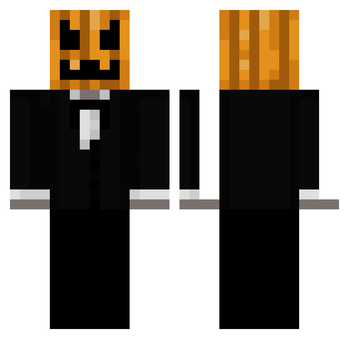 Whyn0tmee Minecraft skin, front and back view