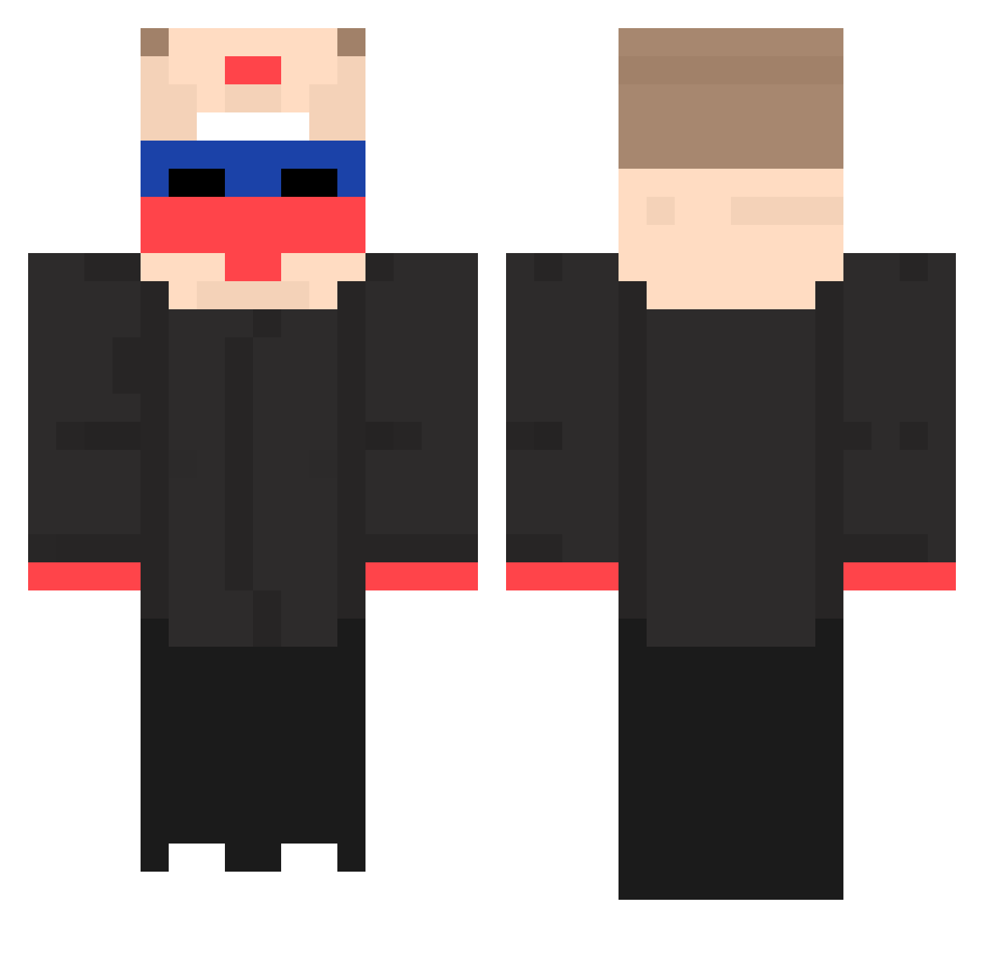 TheSiriuss Minecraft skin, front and back view