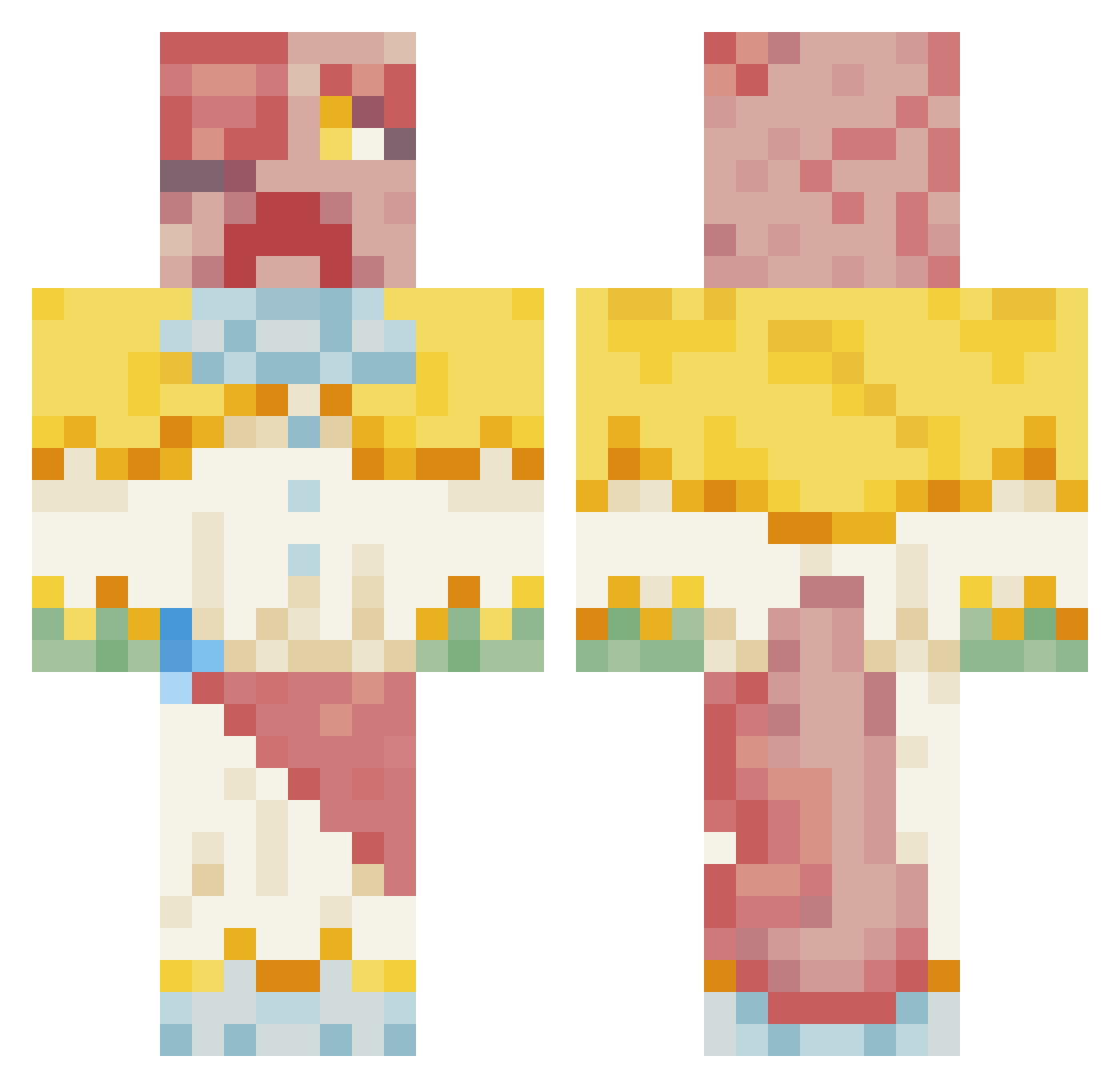 ScrapsInTheBin Minecraft skin, front and back view