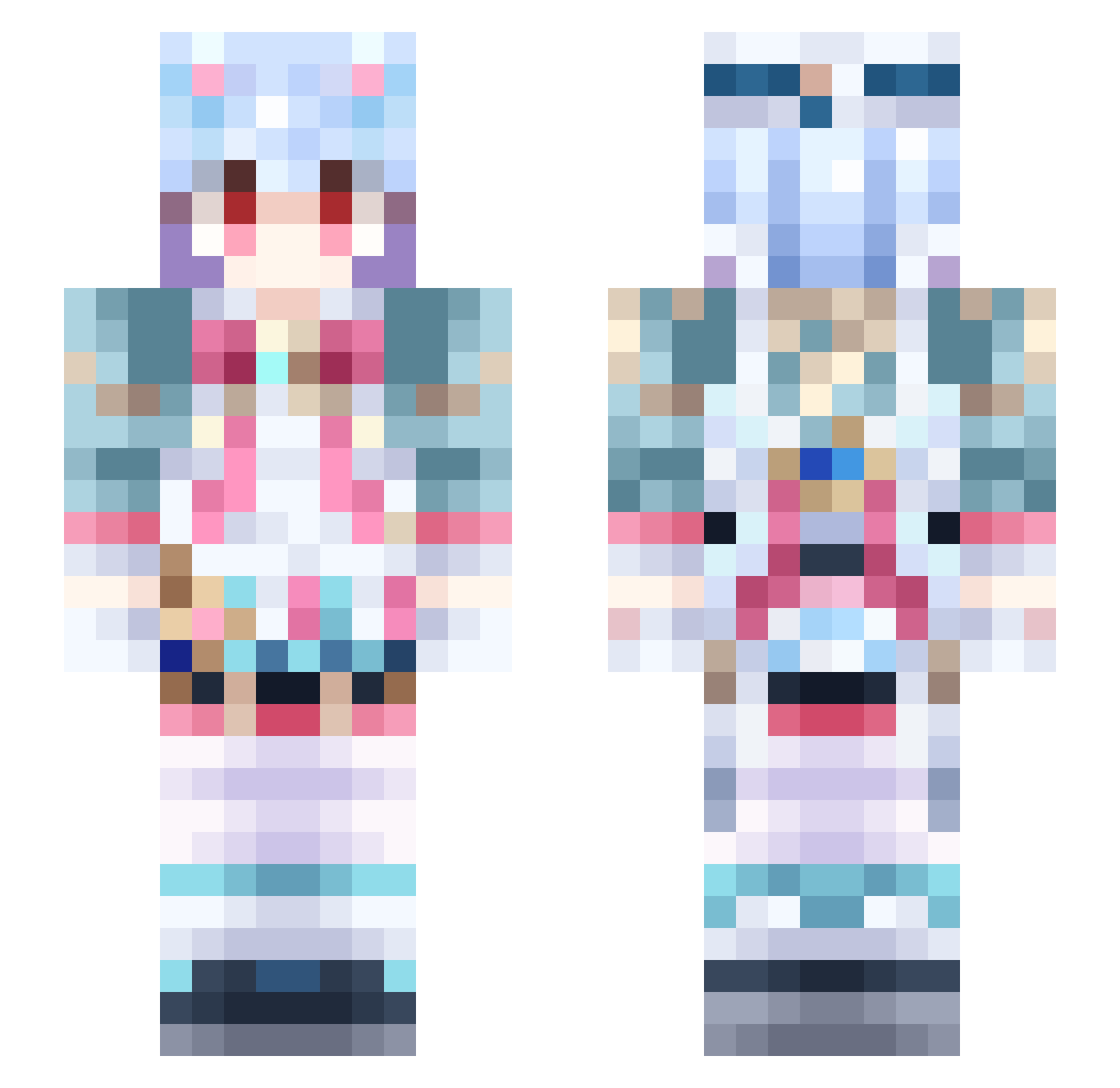 bittersweetcure Minecraft skin, front and back view