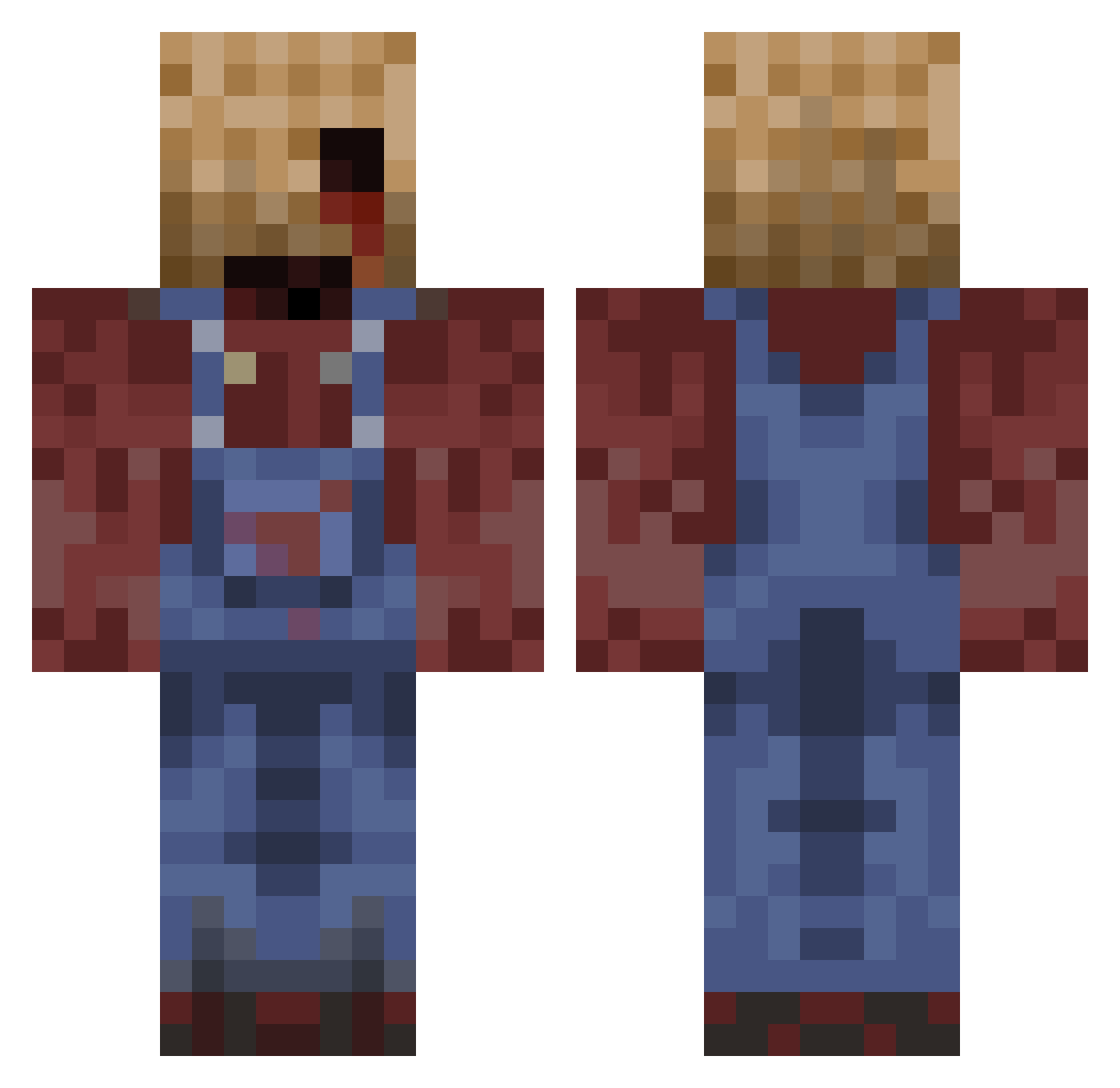 Heckle_Horn Minecraft skin, front and back view