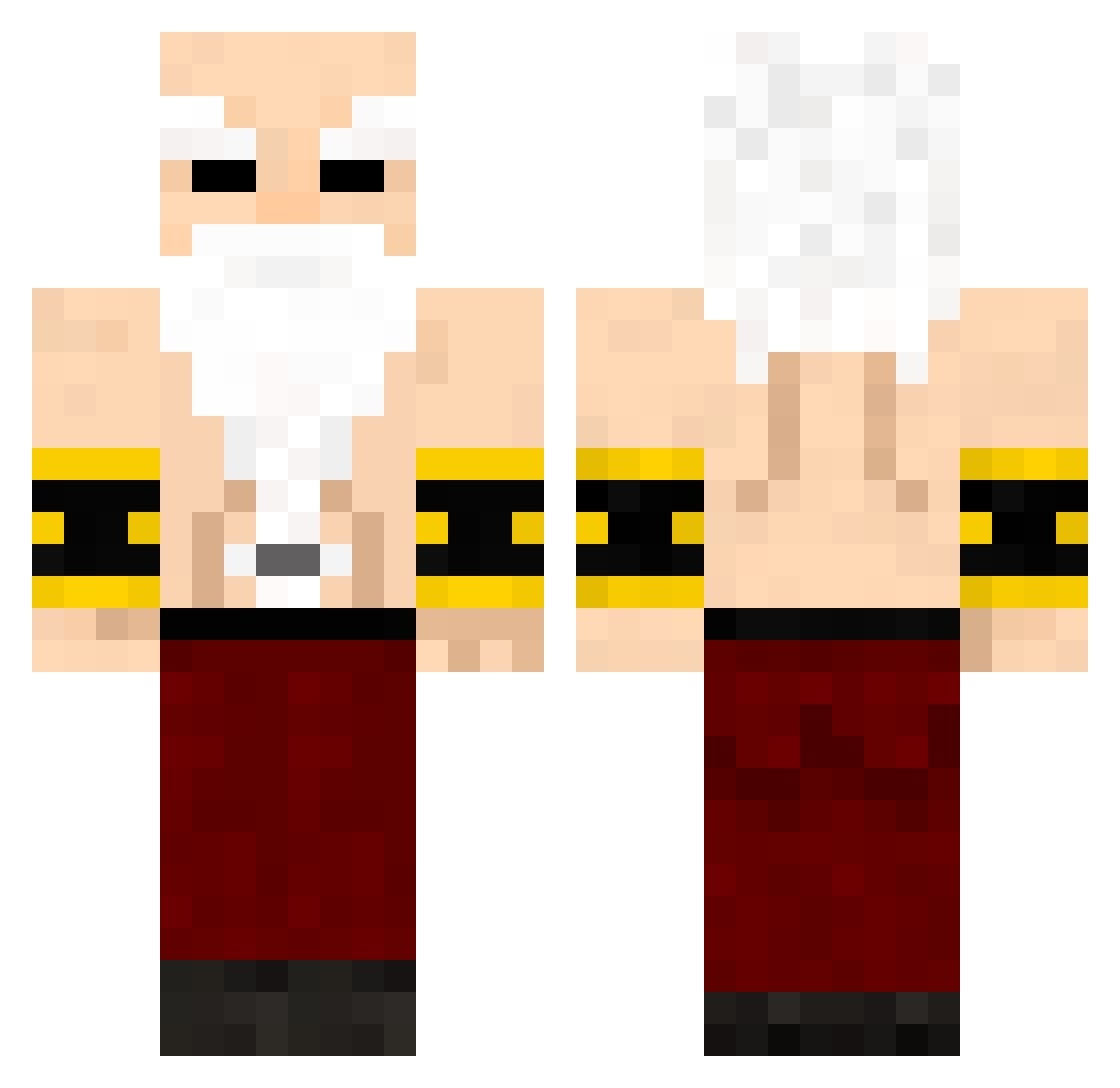 Teefus Minecraft skin, front and back view