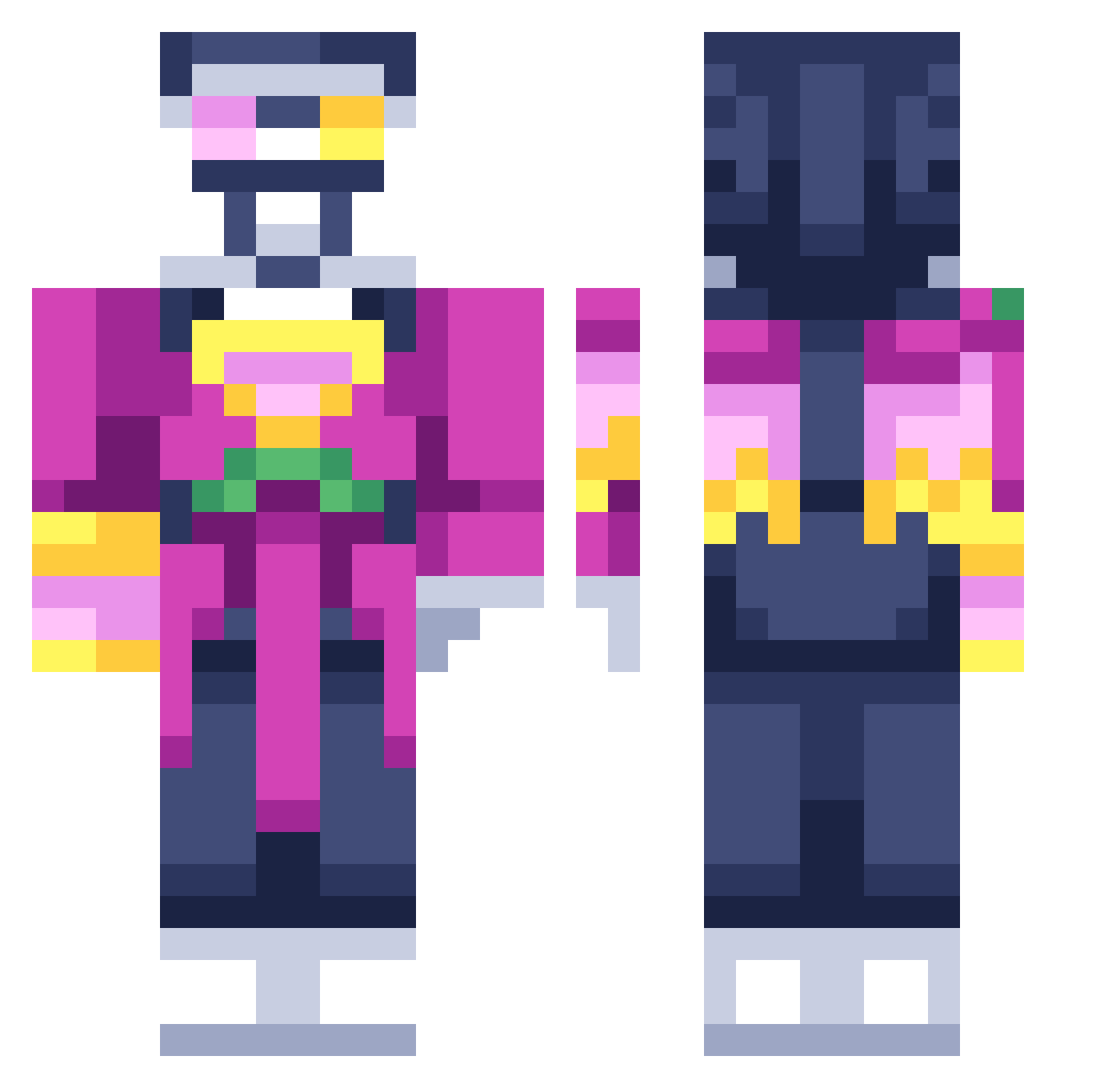 Foxmil Minecraft skin, front and back view