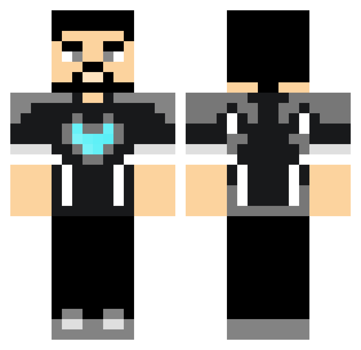 Alaggard Minecraft skin, front and back view