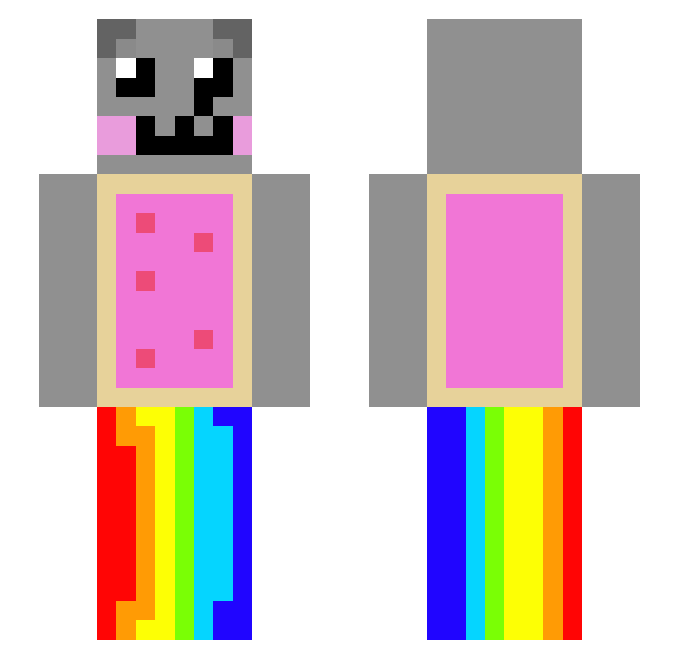 irradiator Minecraft skin, front and back view