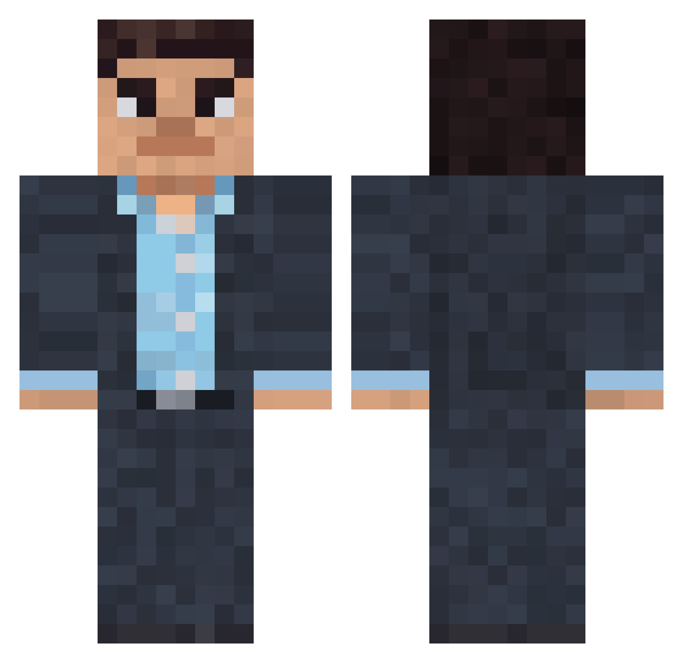 seebizzle Minecraft skin, front and back view
