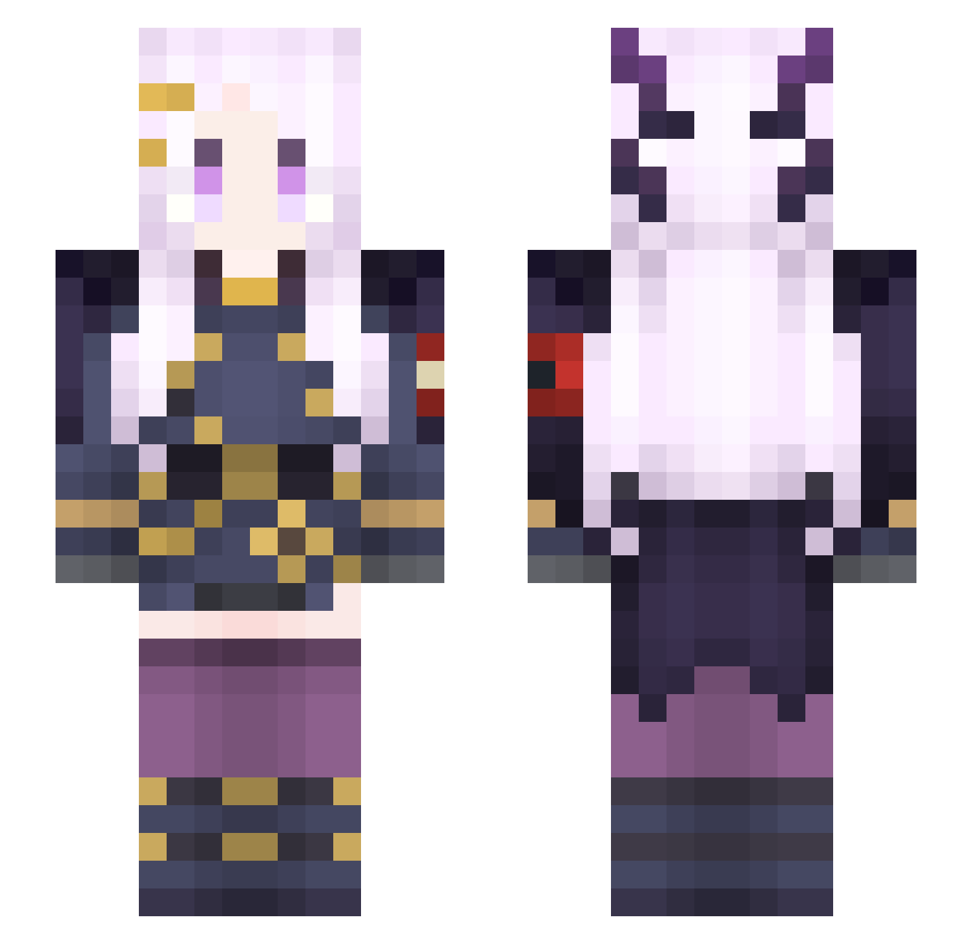 InkOcelot Minecraft skin, front and back view