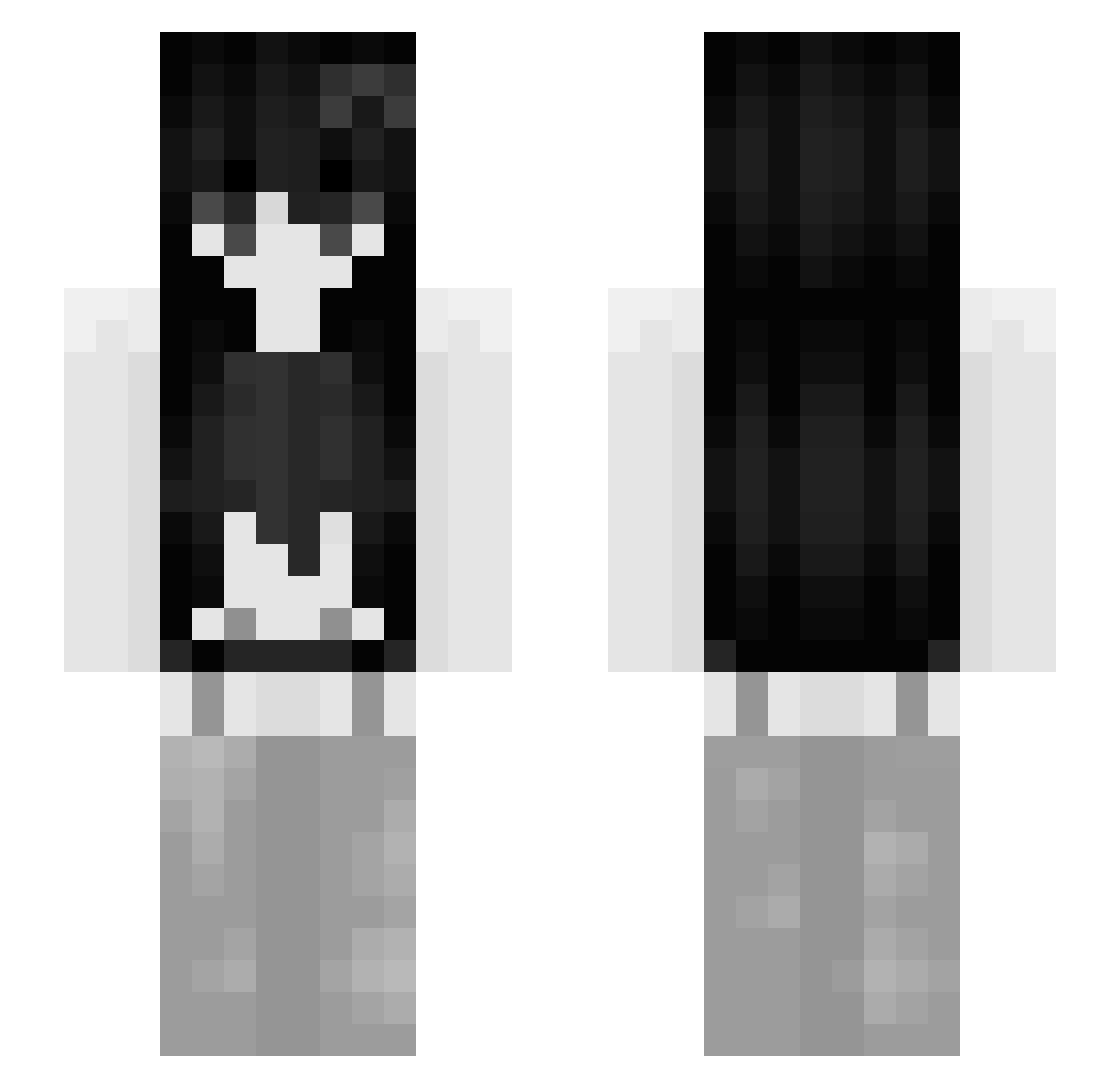 bamuls Minecraft skin, front and back view