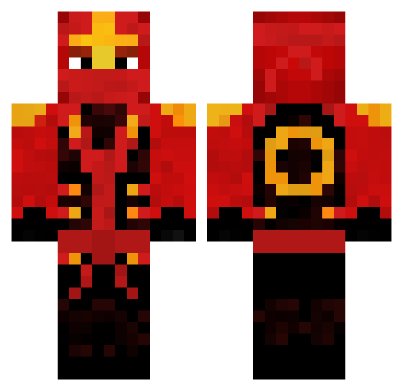 Baerserker Minecraft skin, front and back view