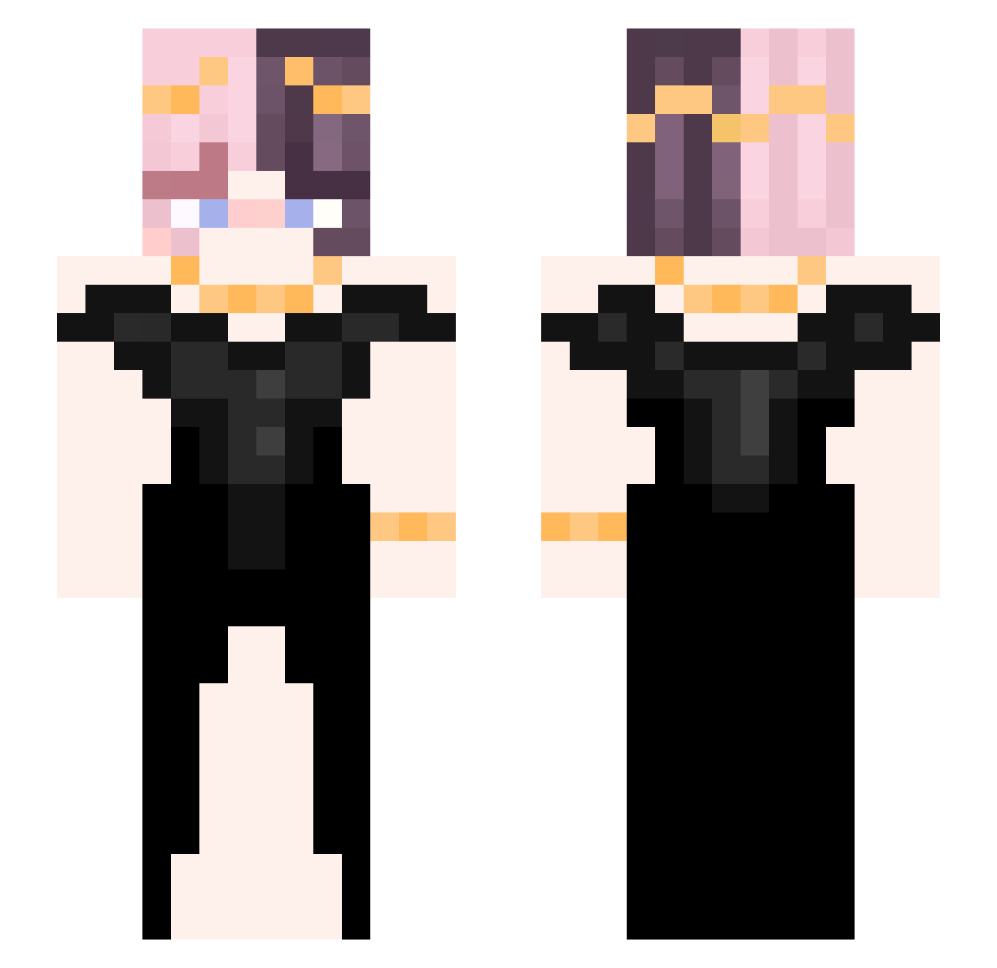 NNayMZ Minecraft skin, front and back view