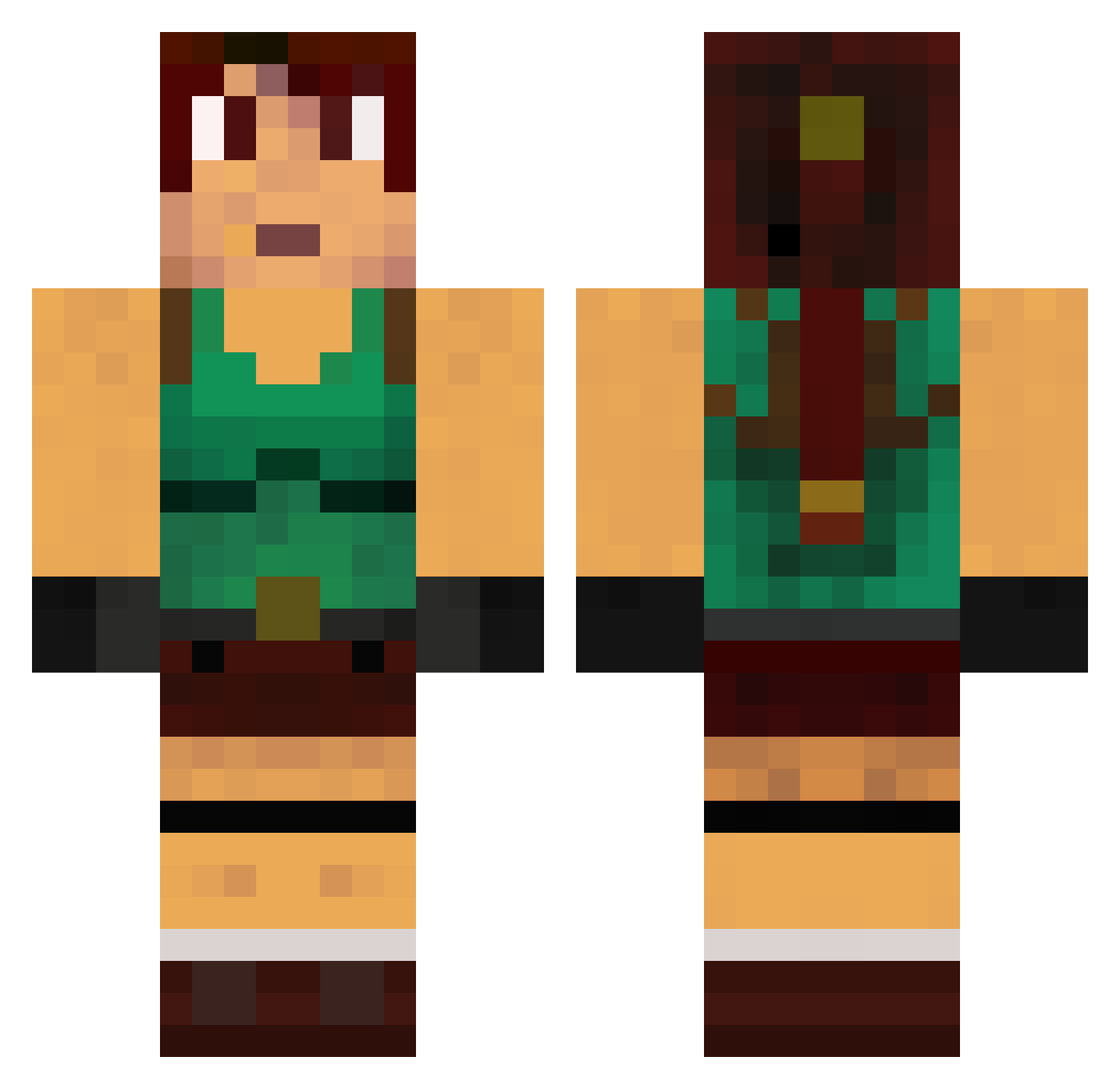 Virgie Minecraft skin, front and back view