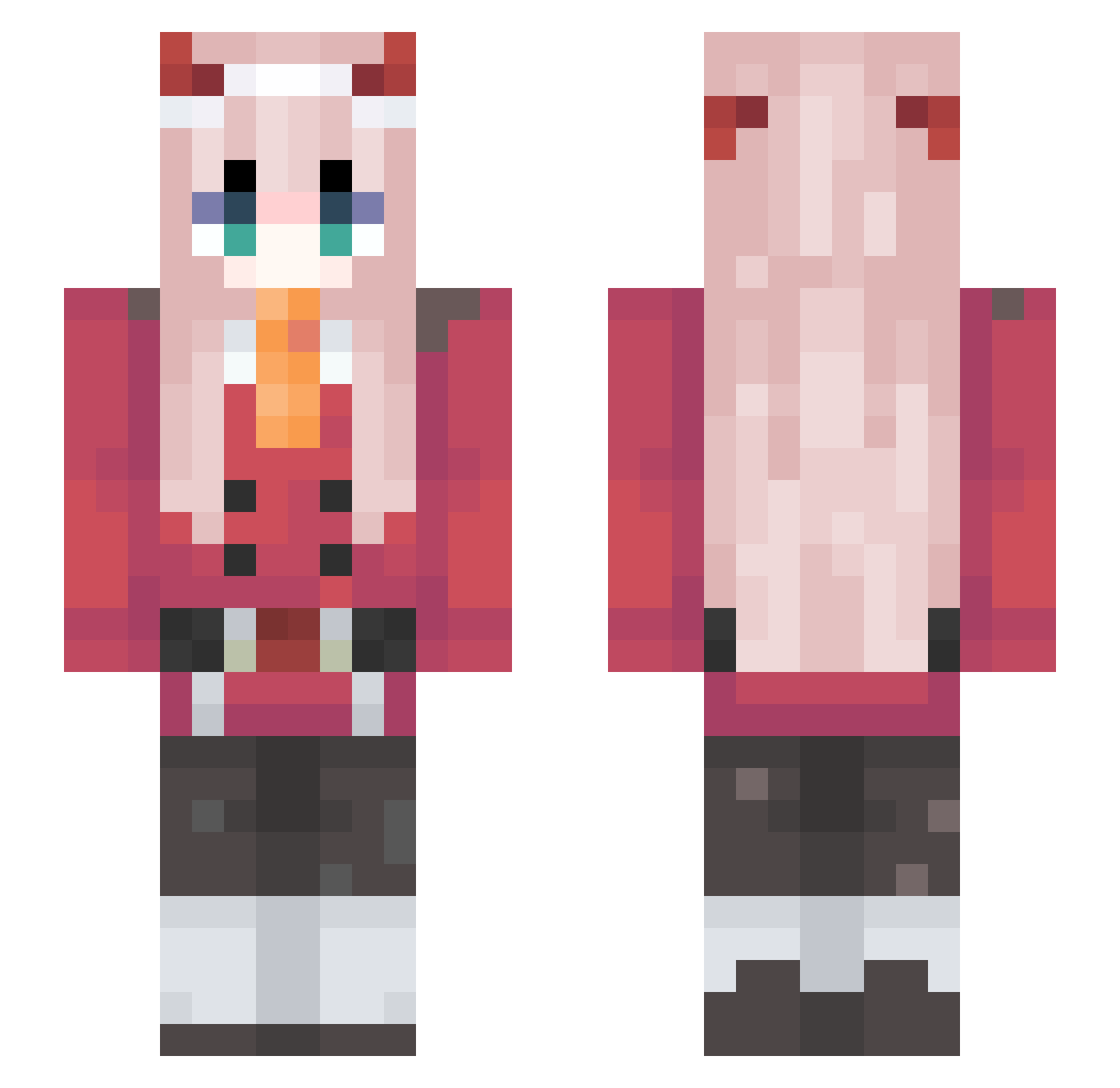 v_3z Minecraft skin, front and back view