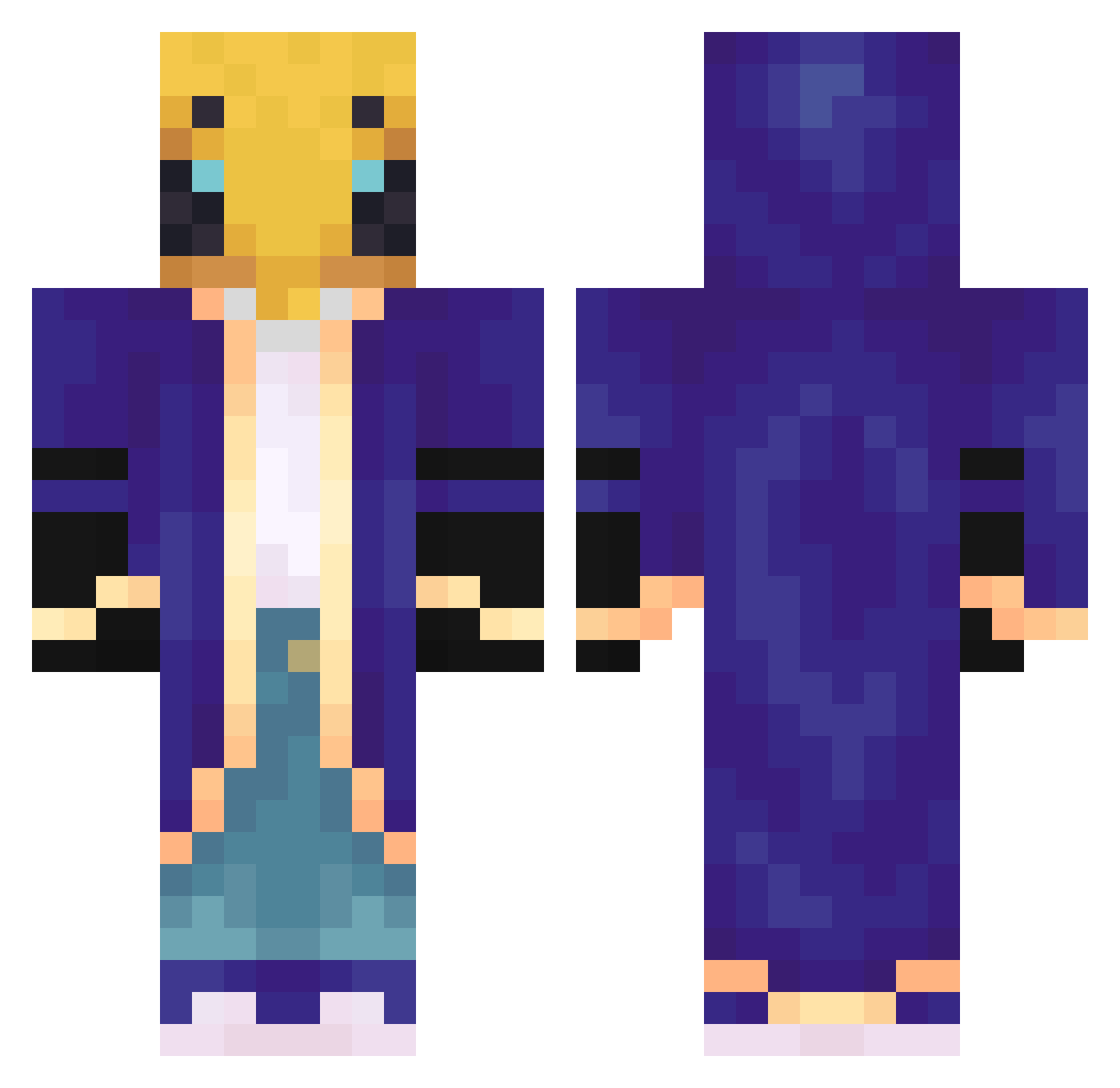 Swxxyi Minecraft skin, front and back view
