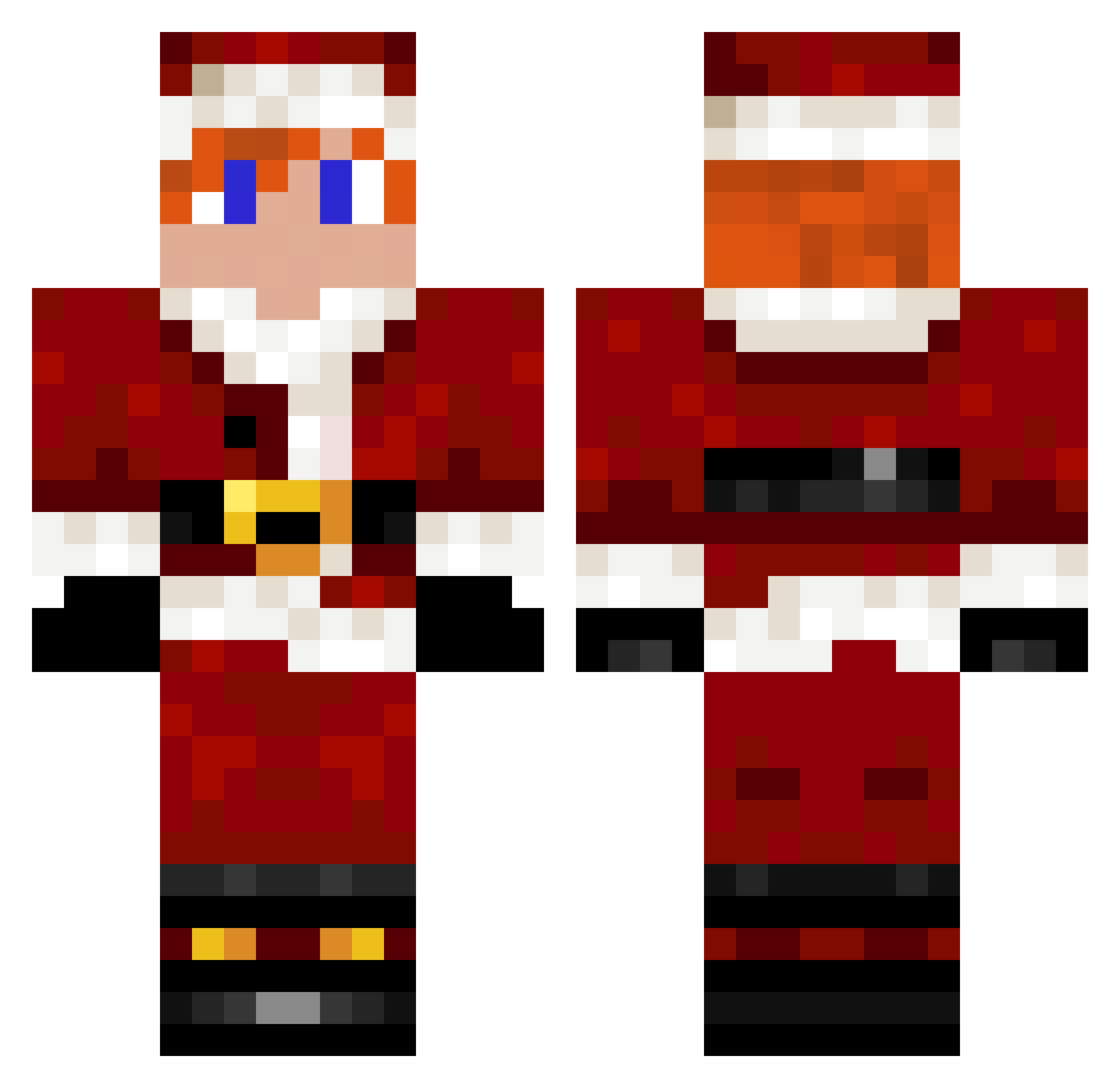 Spaits Minecraft skin, front and back view