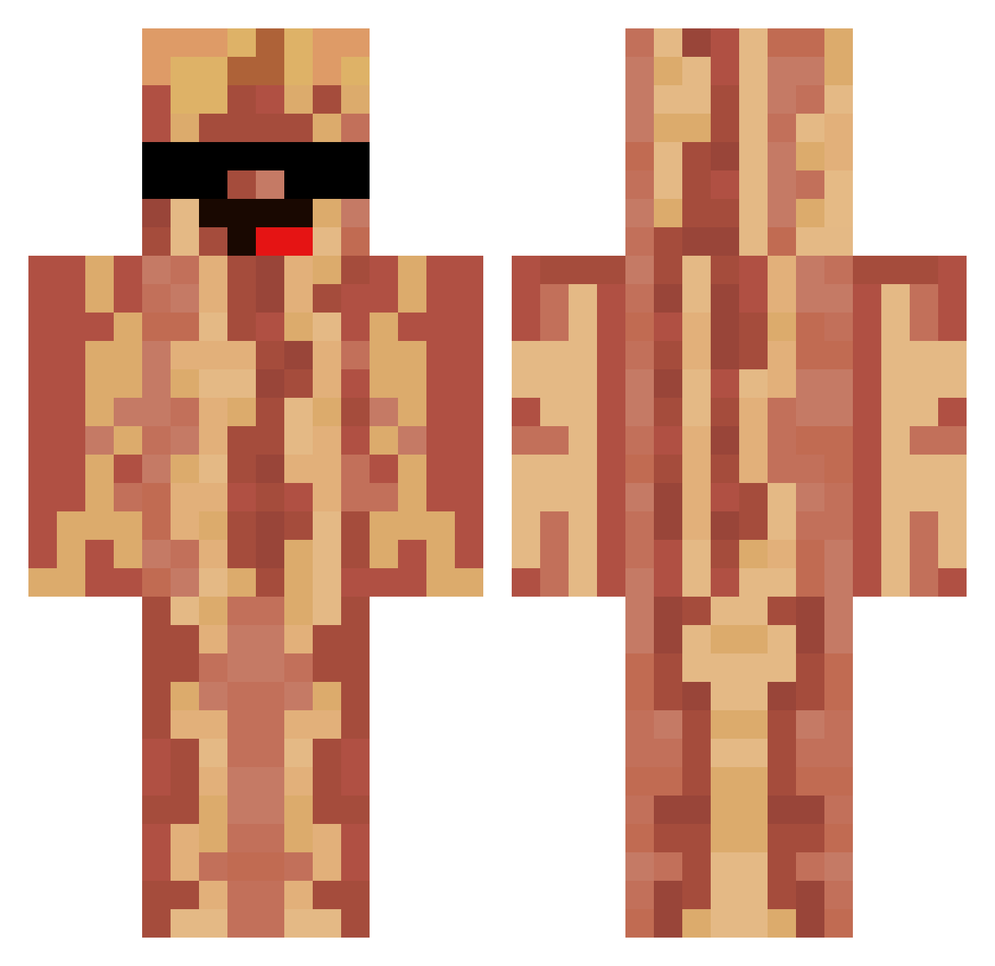Huptiwupti123 Minecraft skin, front and back view