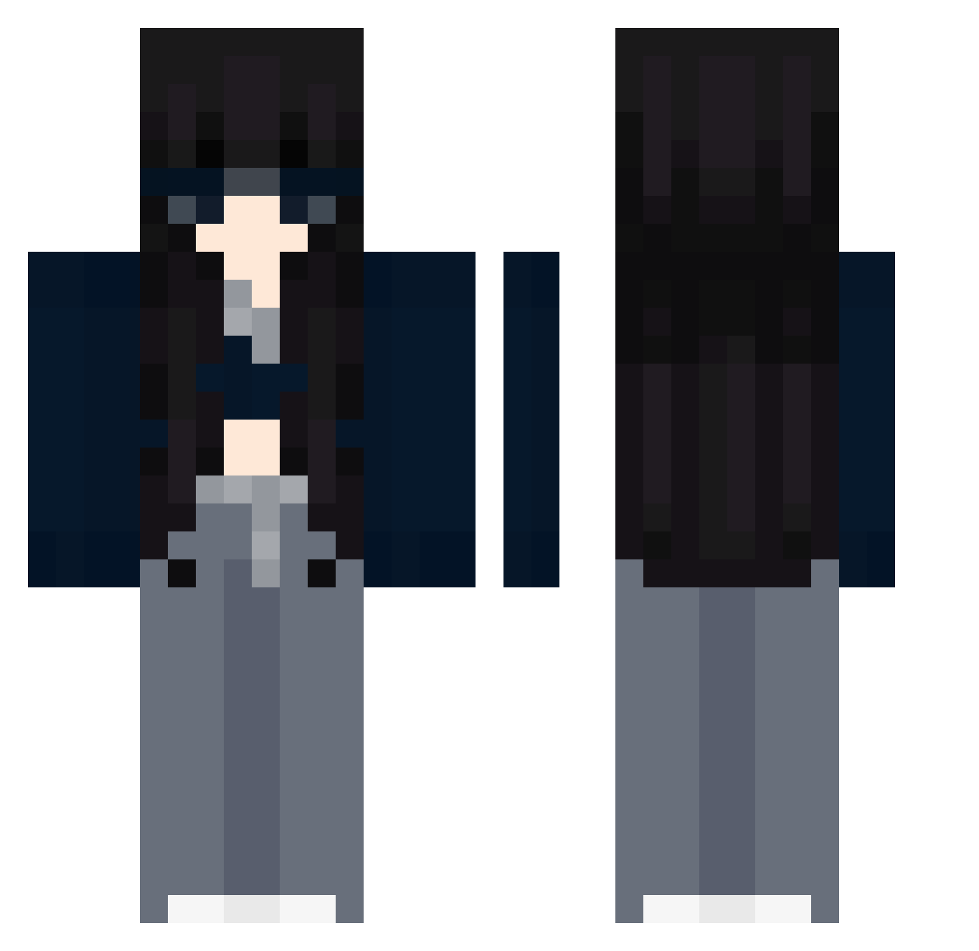 rikirover Minecraft skin, front and back view
