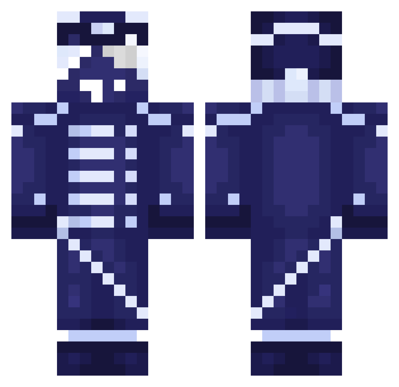 Seizucko Minecraft skin, front and back view