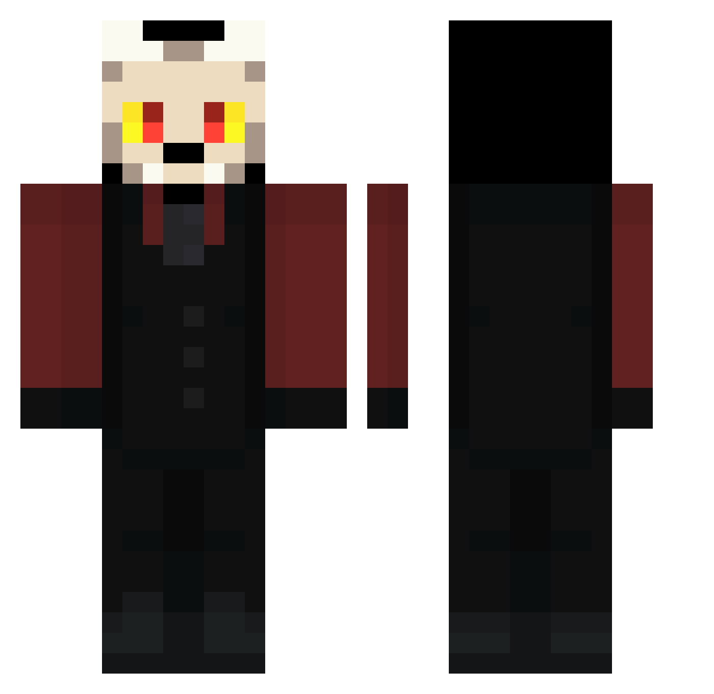 Canlock Minecraft skin, front and back view