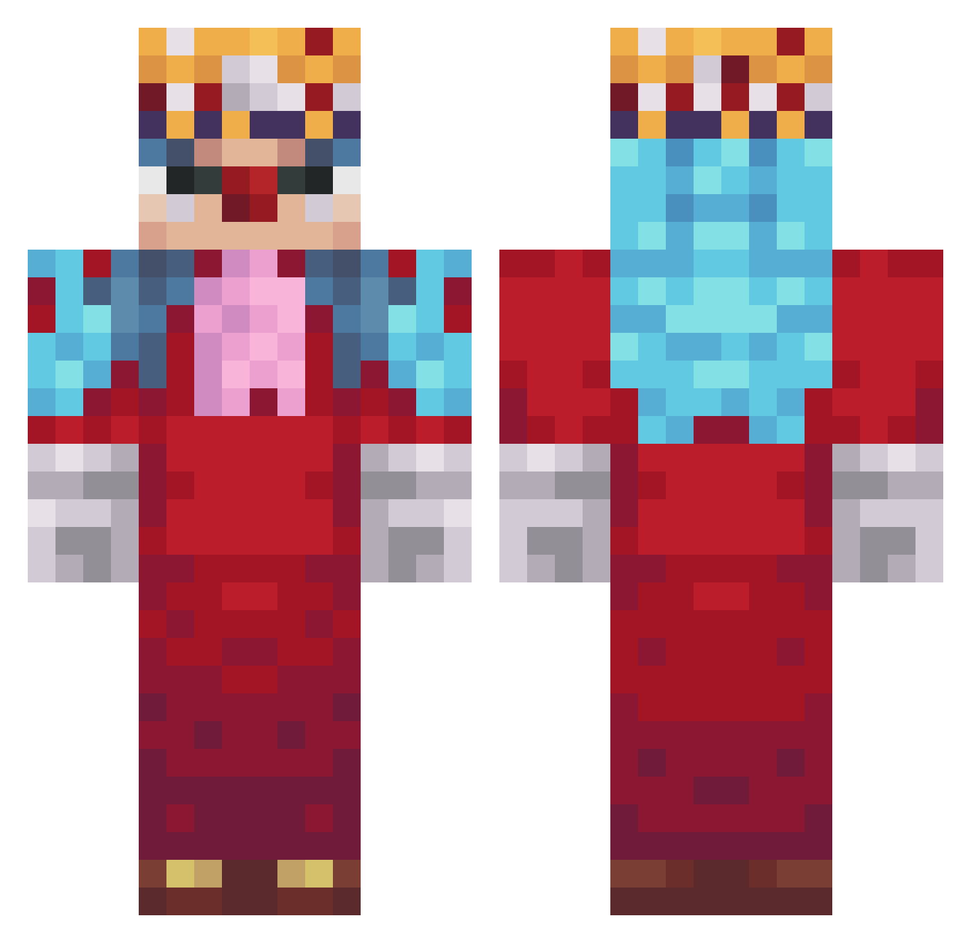 theboyxdeku Minecraft skin, front and back view
