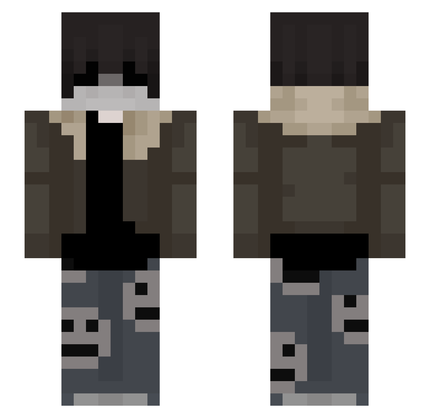 SilsL Minecraft skin, front and back view