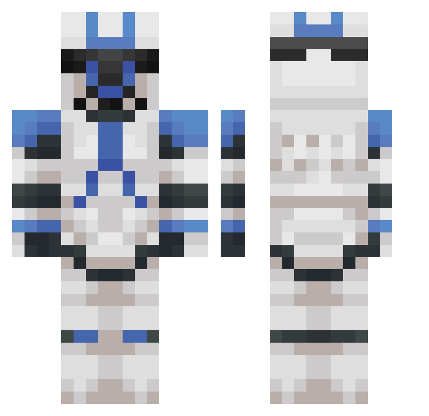 Dynatide Minecraft skin, front and back view