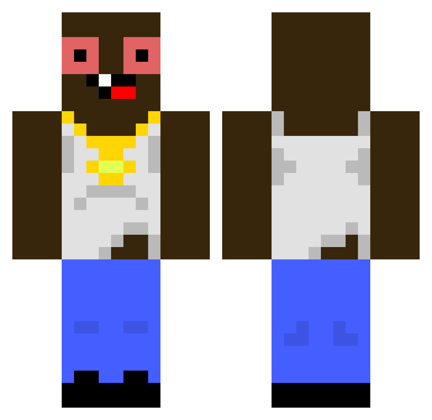 xFulltimeProx Minecraft skin, front and back view