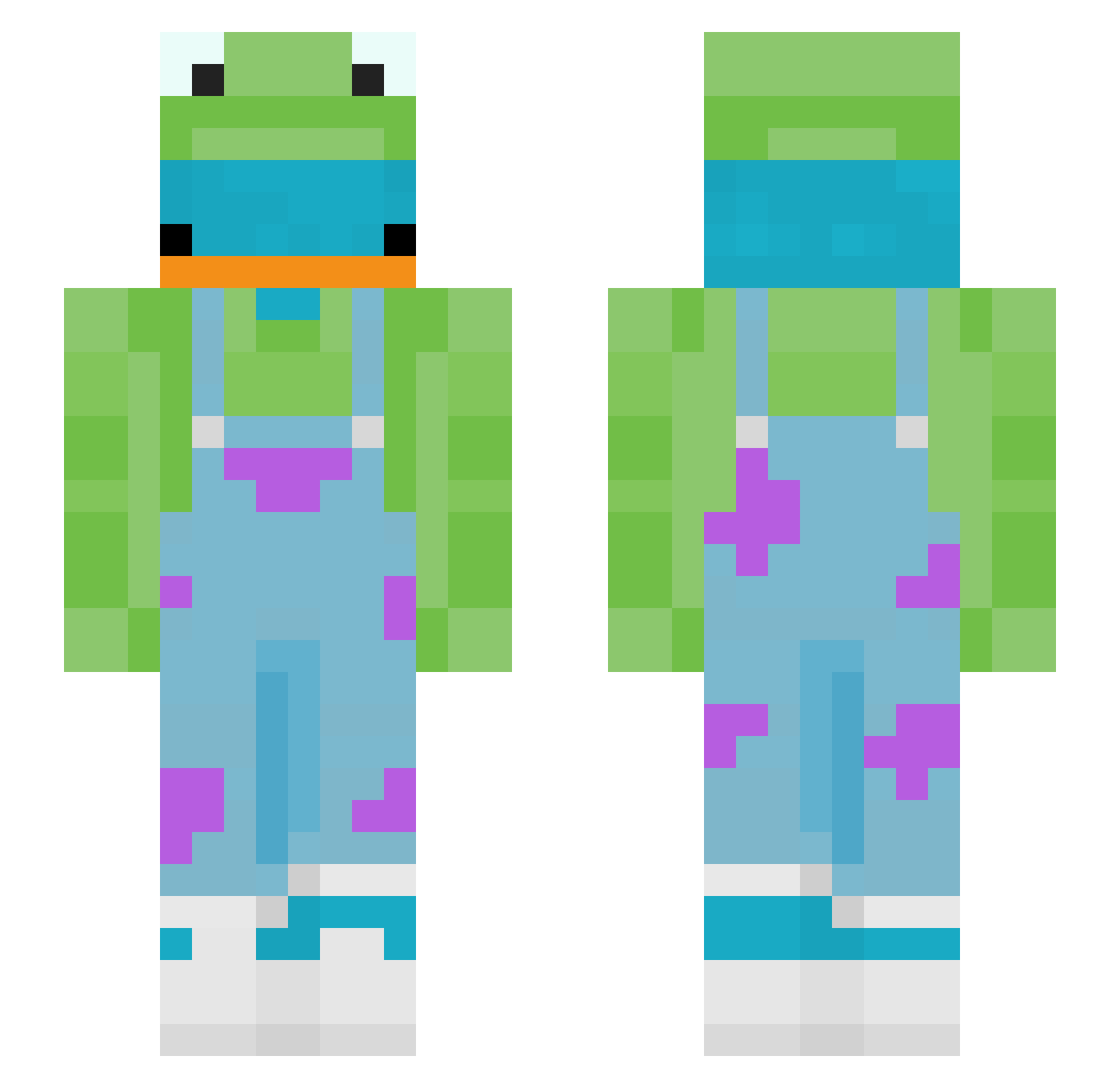 koofu Minecraft skin, front and back view